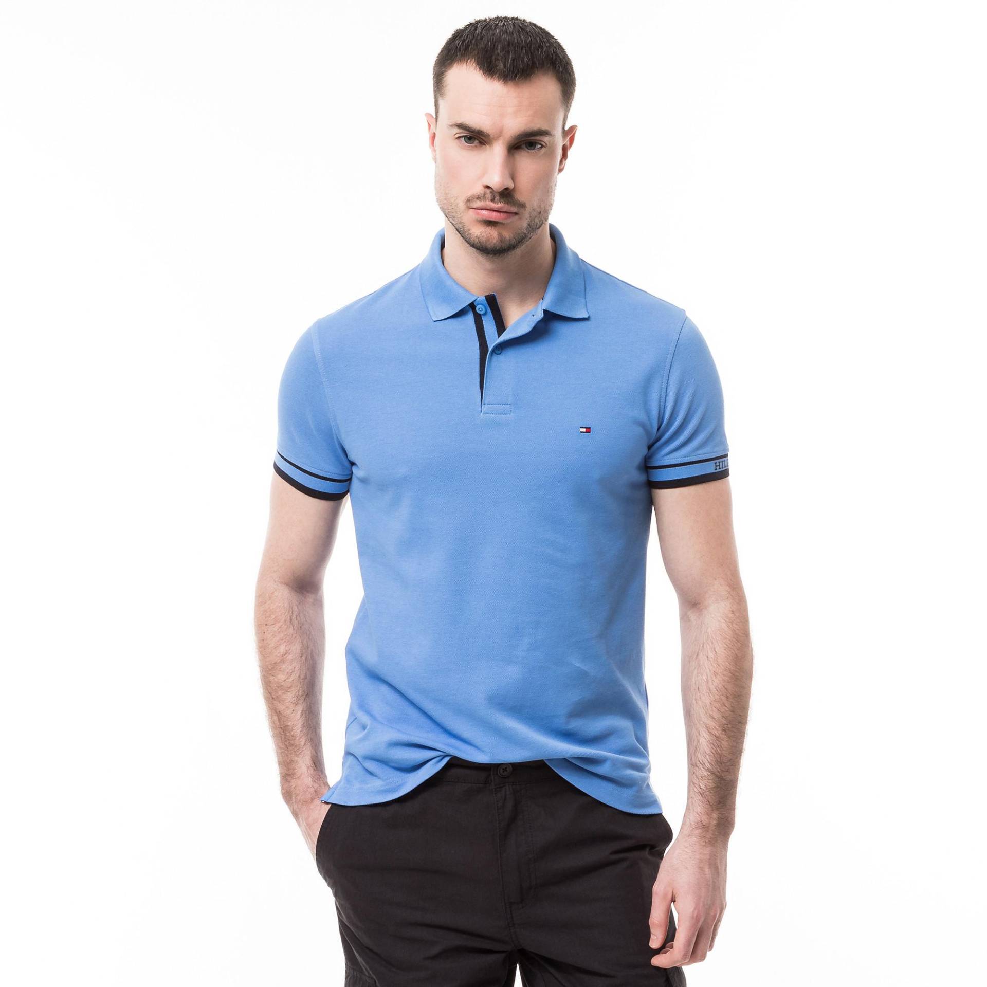 Poloshirt, Kurzarm Herren Blau M von TOMMY HILFIGER