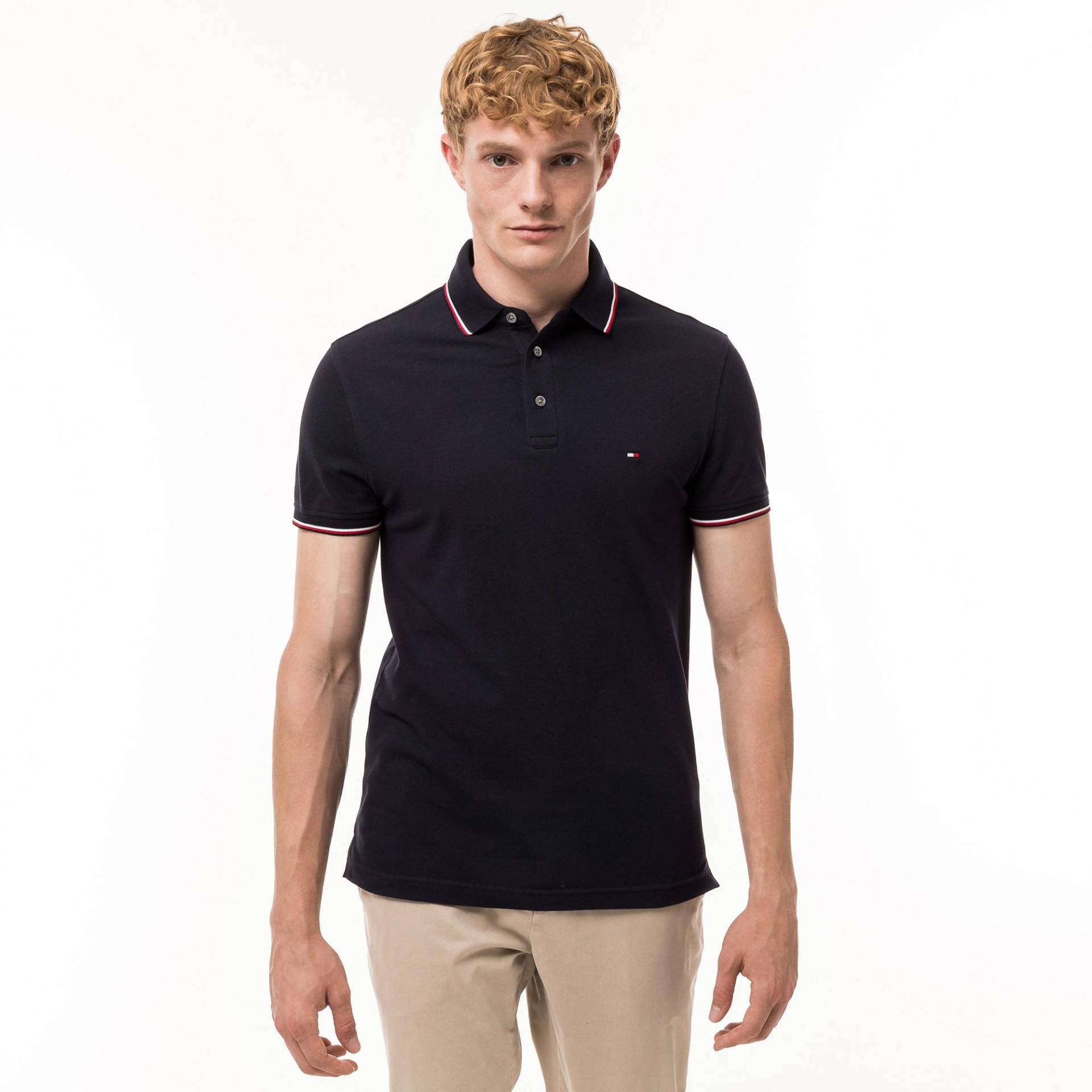 Poloshirt, Kurzarm Herren Marine L von TOMMY HILFIGER