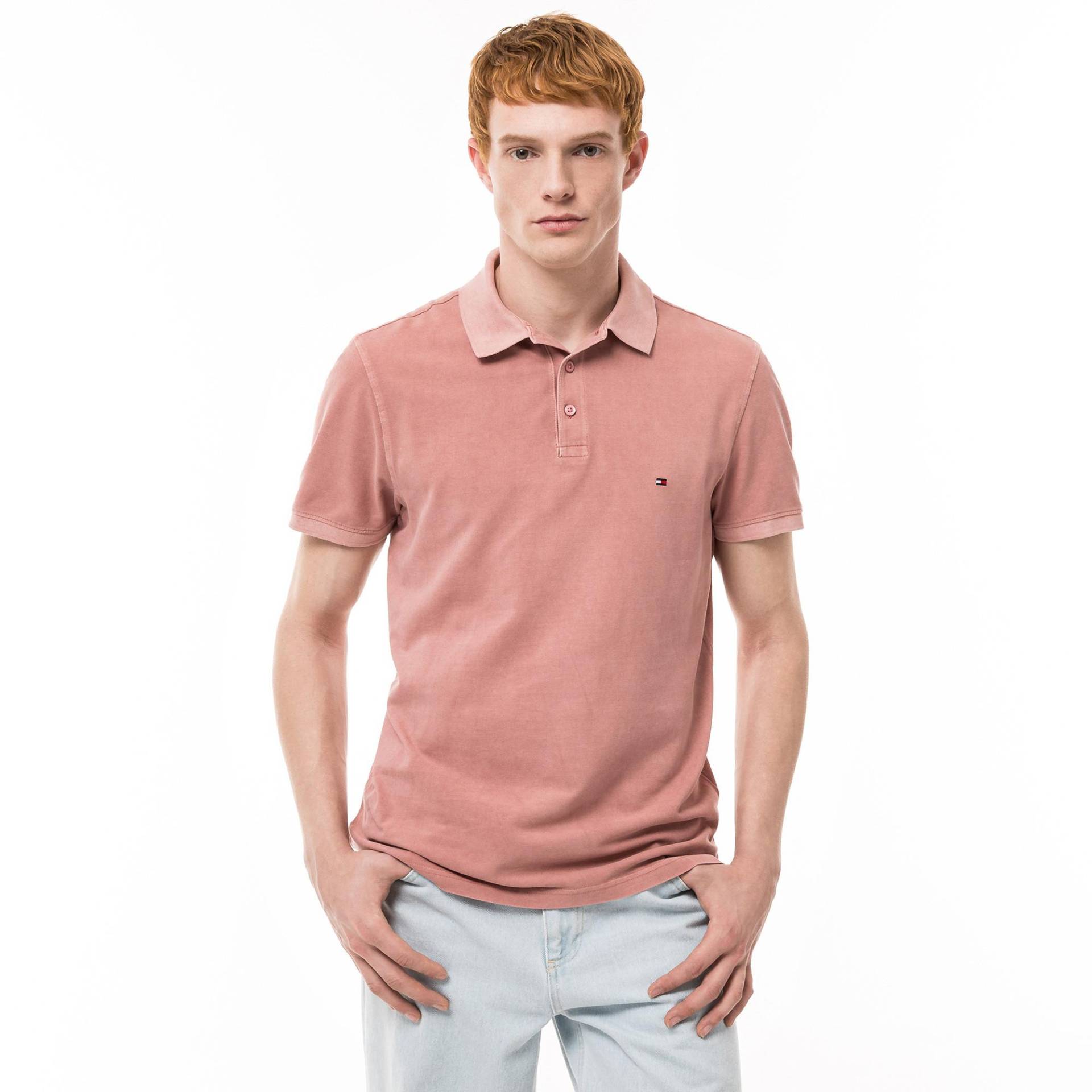 Poloshirt, Kurzarm Herren Pink M von TOMMY HILFIGER