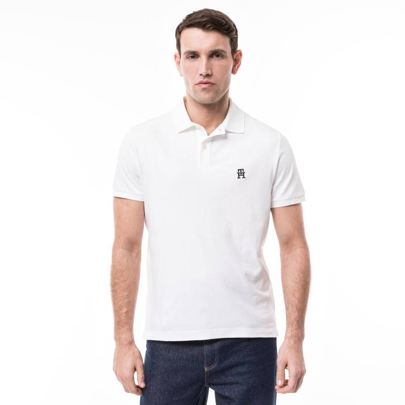 Poloshirt, Kurzarm Herren Weiss L von TOMMY HILFIGER