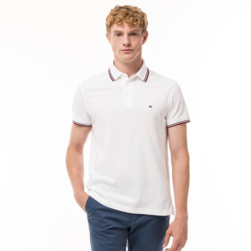 Poloshirt, Kurzarm Herren Weiss L von TOMMY HILFIGER