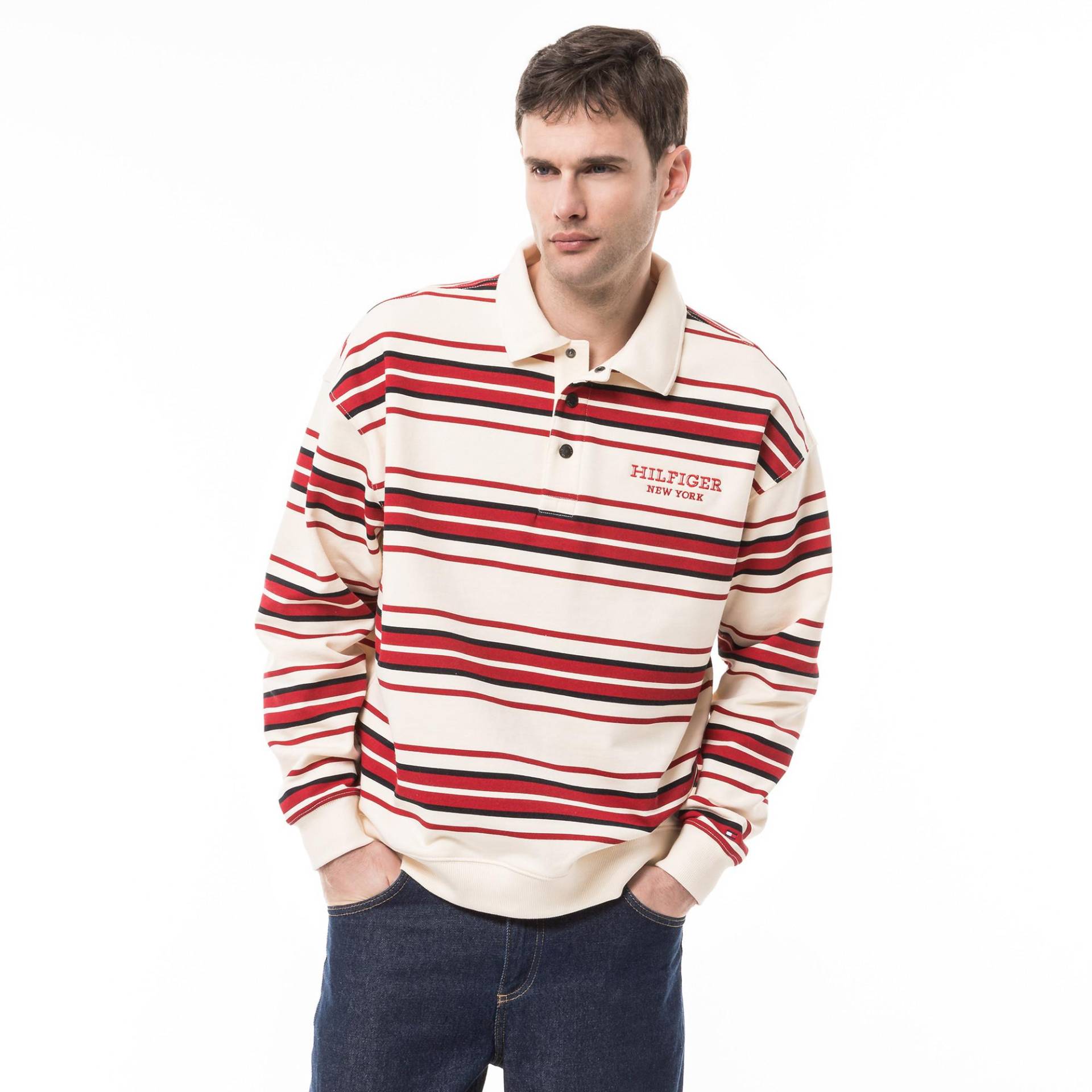 Poloshirt, Langarm Herren Beige M von TOMMY HILFIGER