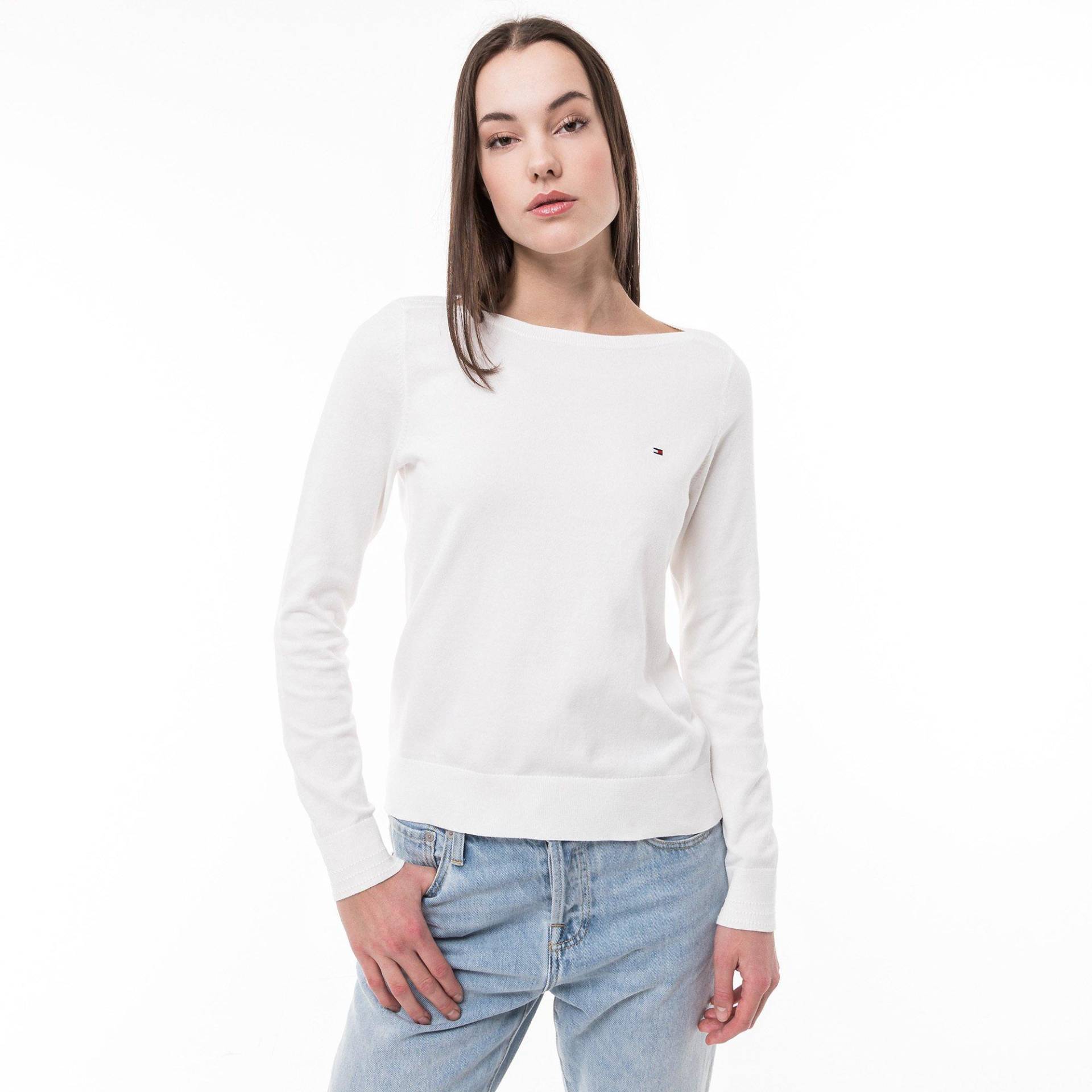 Tommy Hilfiger - Pullover, U-Boot, für Damen, Ecru, Größe L von Tommy Hilfiger