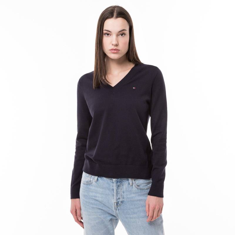 Pullover, V-neck Damen Marine L von TOMMY HILFIGER