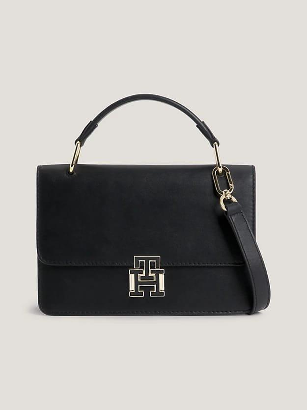 Pushlock Leather Crossover-0 Damen Schwarz ONE SIZE von TOMMY HILFIGER