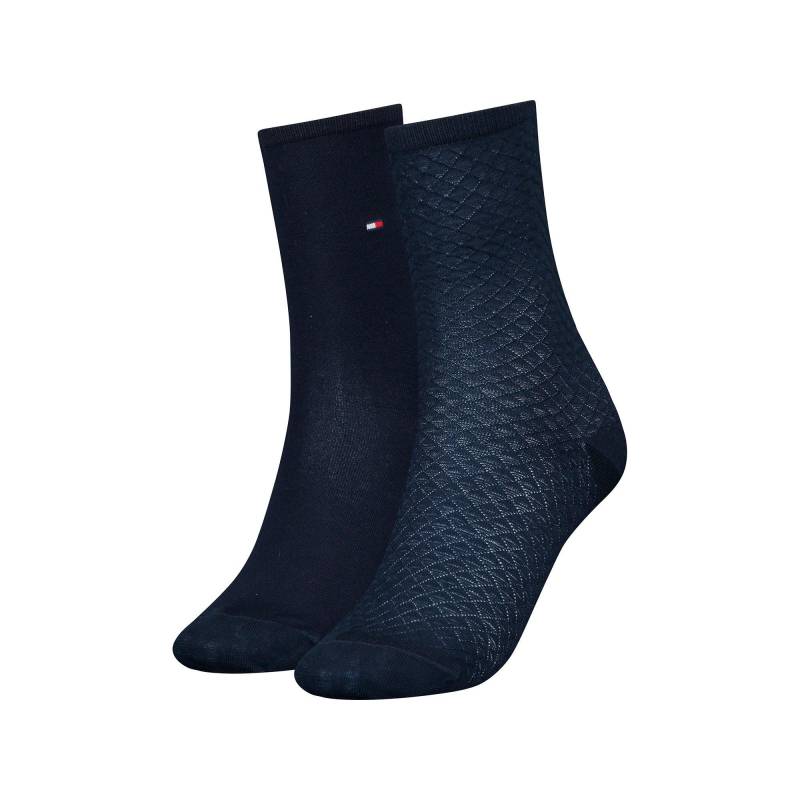 Tommy Hilfiger - Duopack, wadenlange Socken, für Damen, Dunkelblau, Größe 35-38 von Tommy Hilfiger