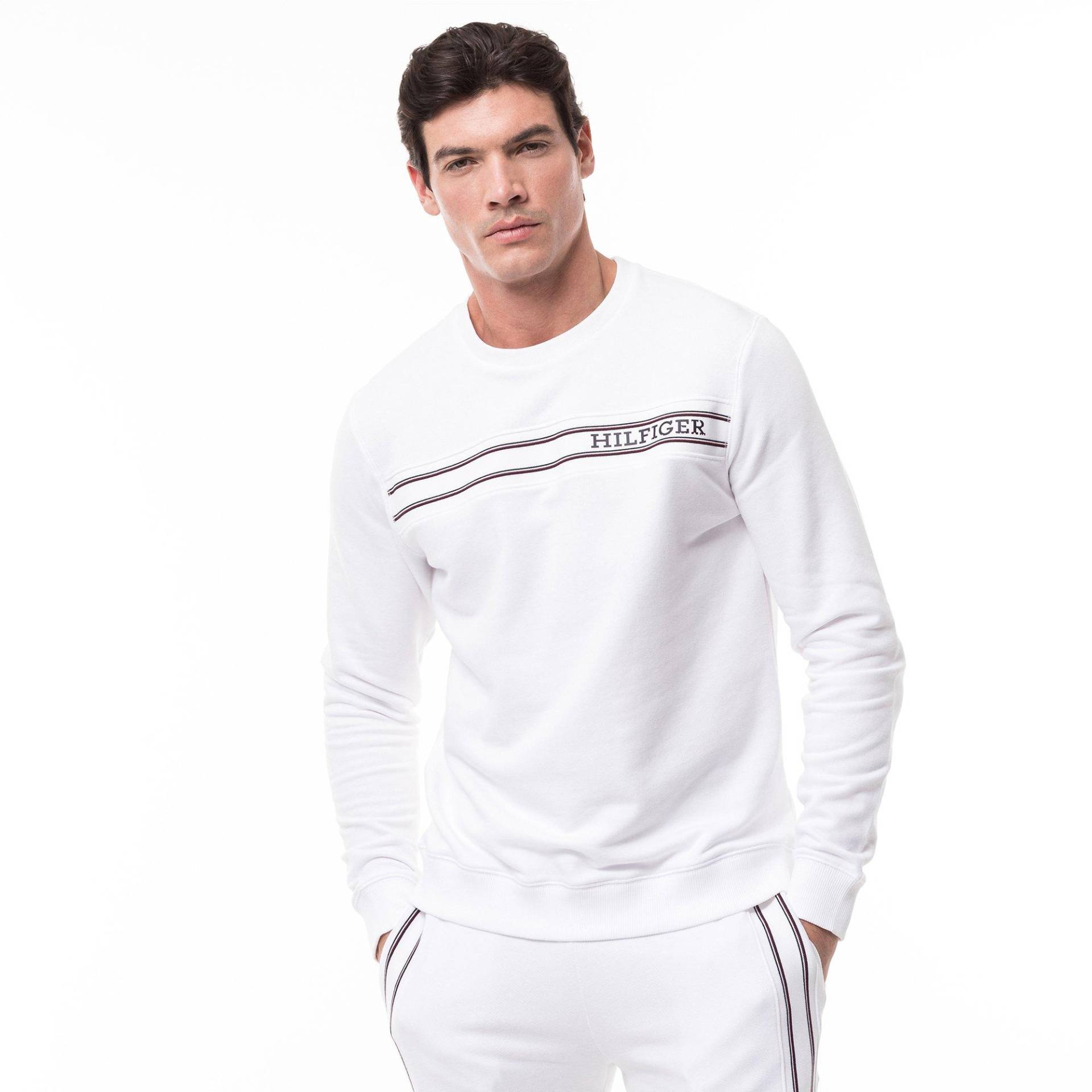 Sweatshirt Herren Weiss M von TOMMY HILFIGER