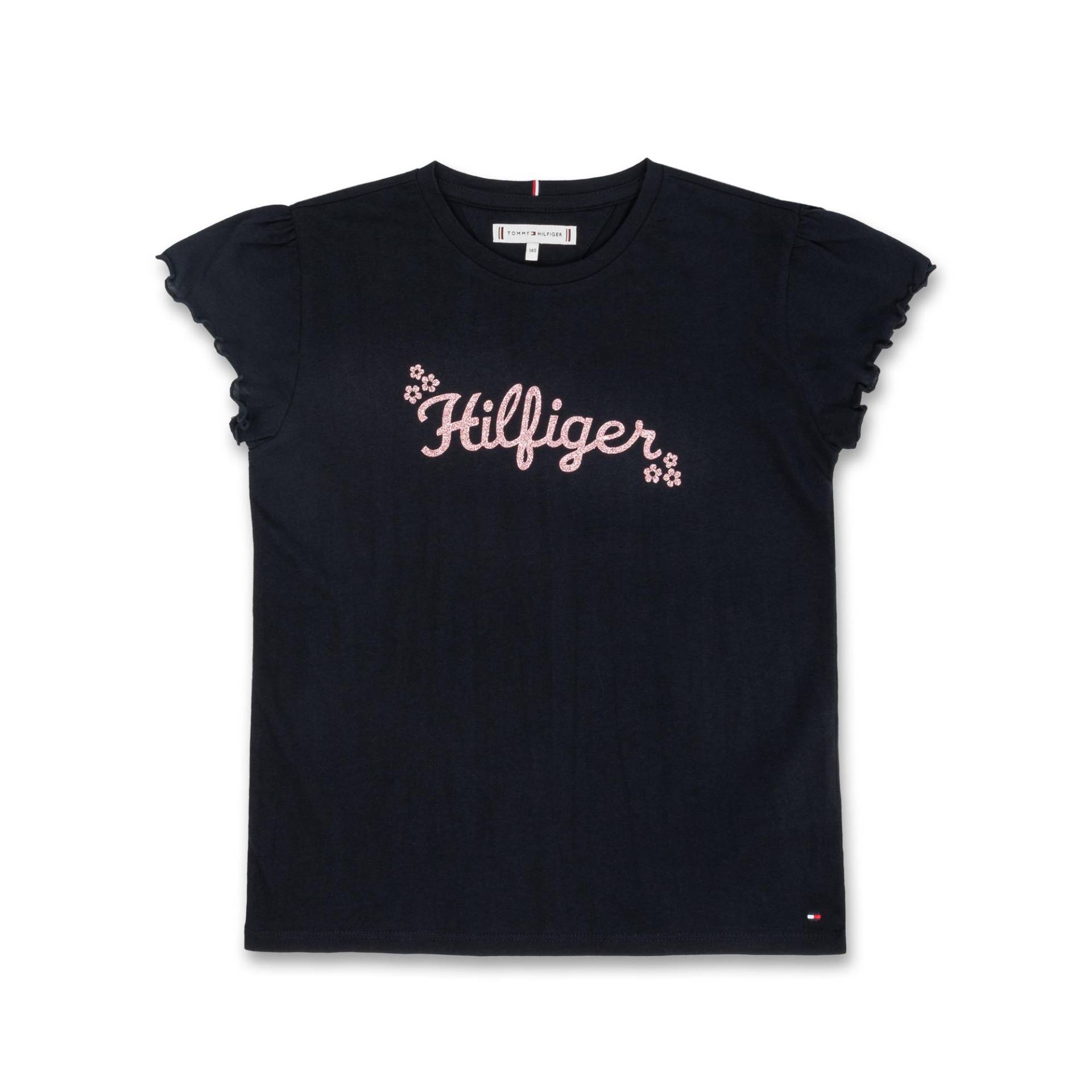 T-shirt, Rundhals, Kurzarm Mädchen Blau 10A von TOMMY HILFIGER