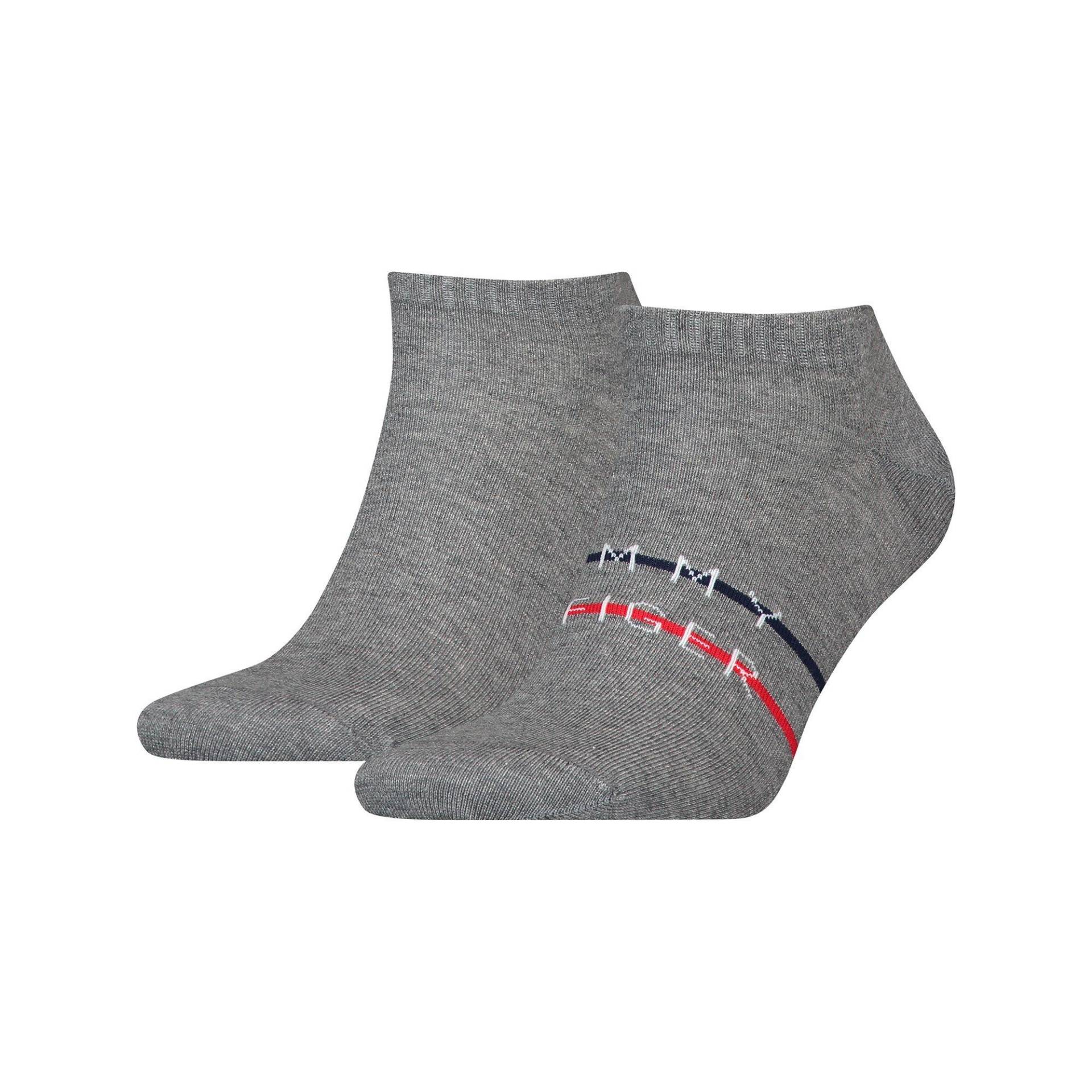 Duopack, Sneaker Socken Herren Grau Melange 43-46 von TOMMY HILFIGER