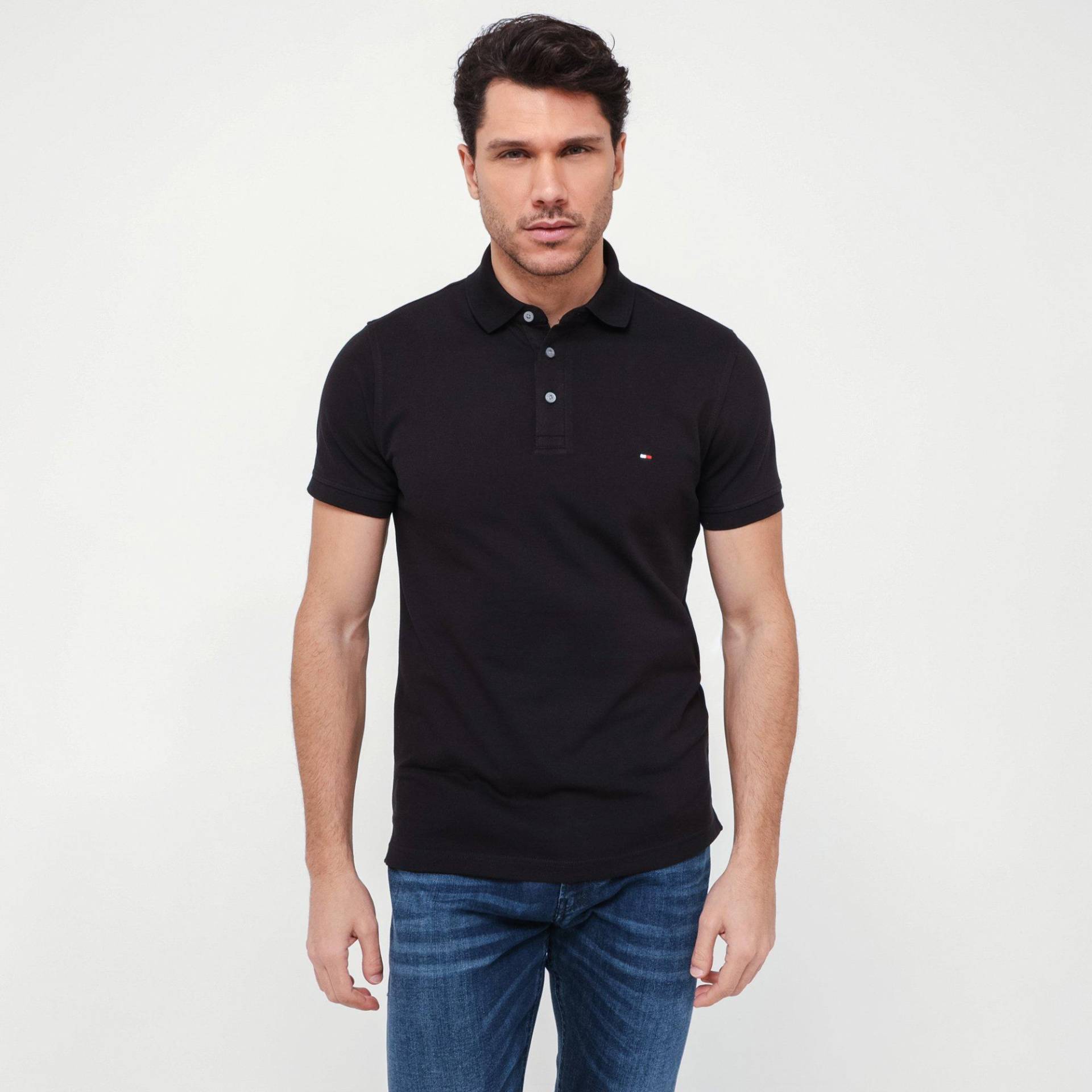 Poloshirt, Kurzarm Herren Schwarz M von TOMMY HILFIGER