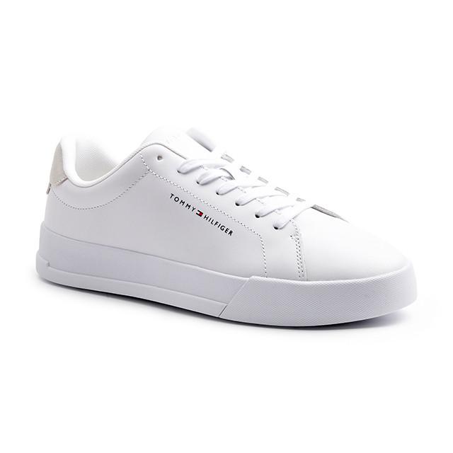 Th Court Leather Herren Weiss 43 von TOMMY HILFIGER