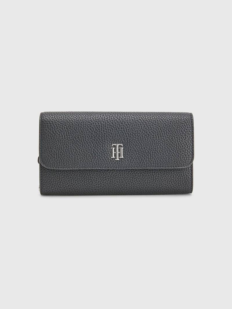 Th Element Large Flap Wallet-0 Damen Schwarz ONE SIZE von TOMMY HILFIGER