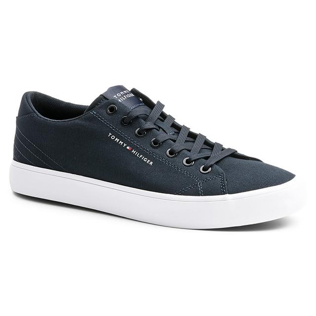 Th Hi Vulc Low Canvas Herren Aquamarine 43 von TOMMY HILFIGER