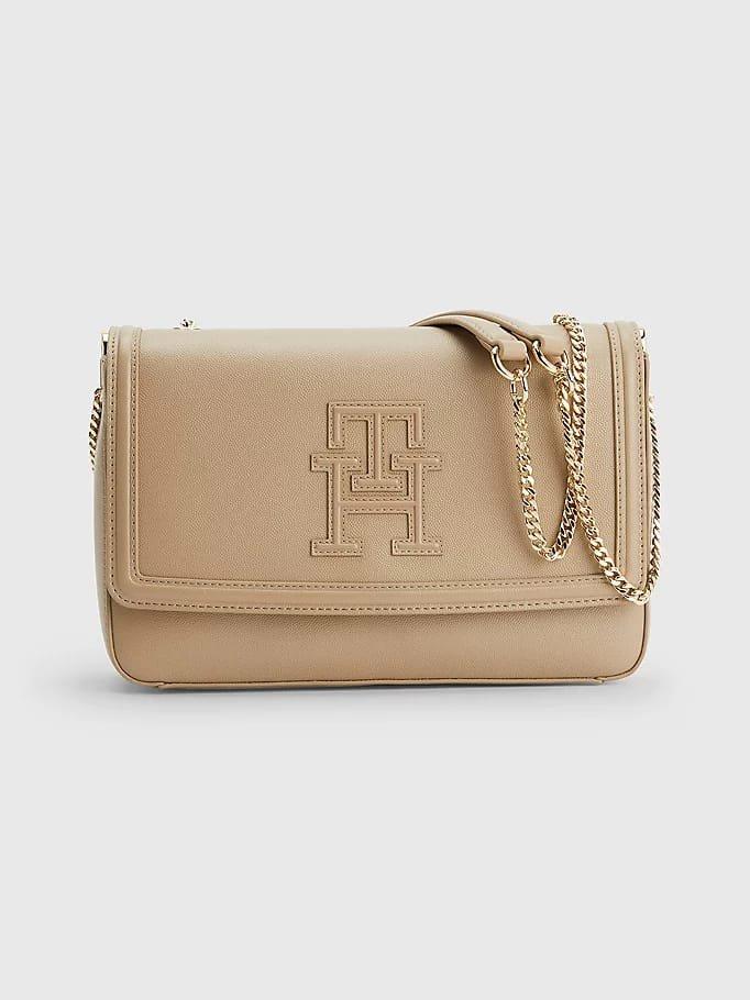 Th Timeless Flp Crossover Deboss-0 Damen Beige ONE SIZE von TOMMY HILFIGER