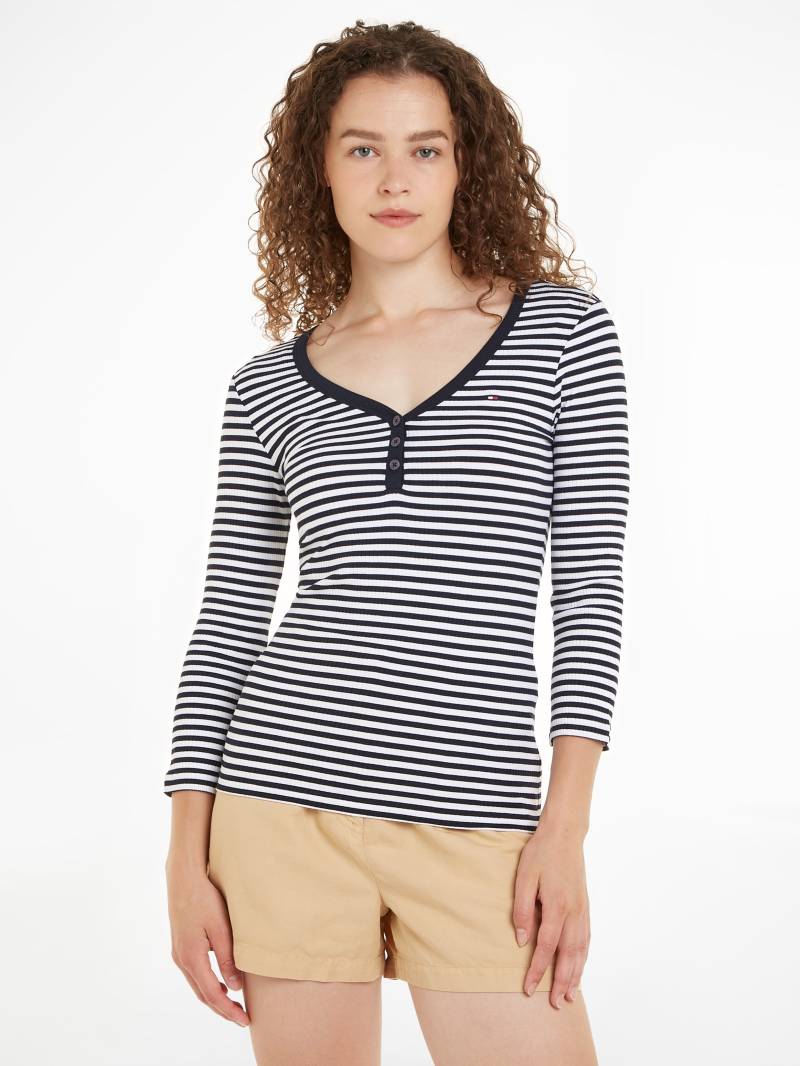 Tommy Hilfiger 3/4-Arm-Shirt »SLIM 5X2 STR RIB HENLEY 3/4«, in gestreifter Optik von TOMMY HILFIGER