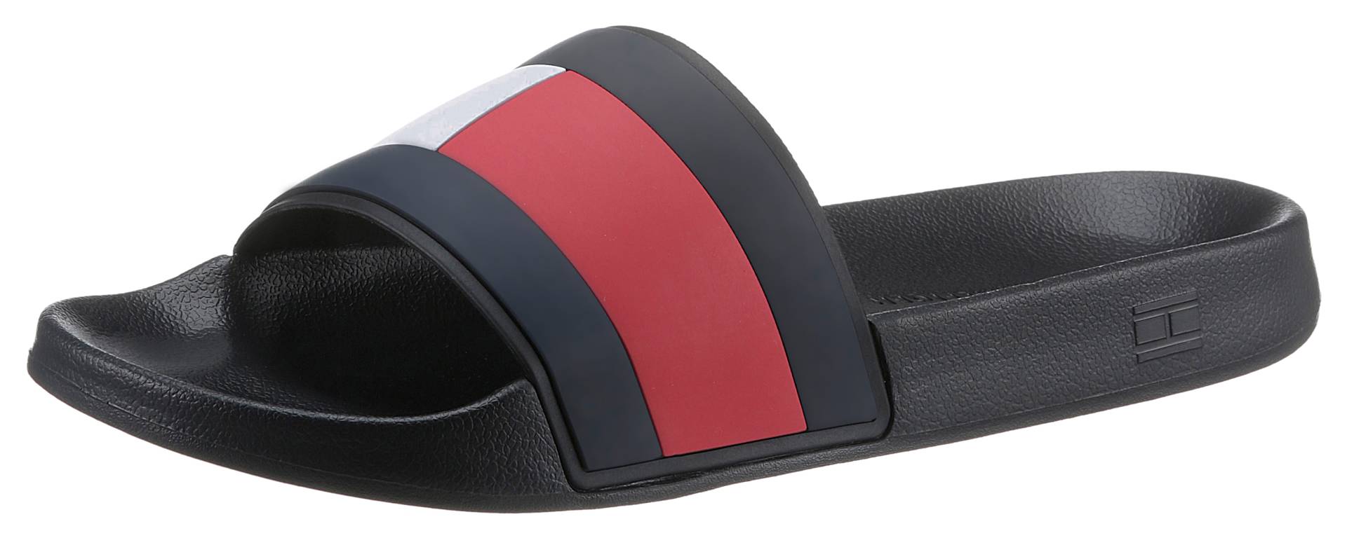 Tommy Hilfiger Badepantolette »RUBBER TH FLAG POOL SLIDE«, Sommerschuh, Poolslides, Schlappen, für Bad und Strand von TOMMY HILFIGER