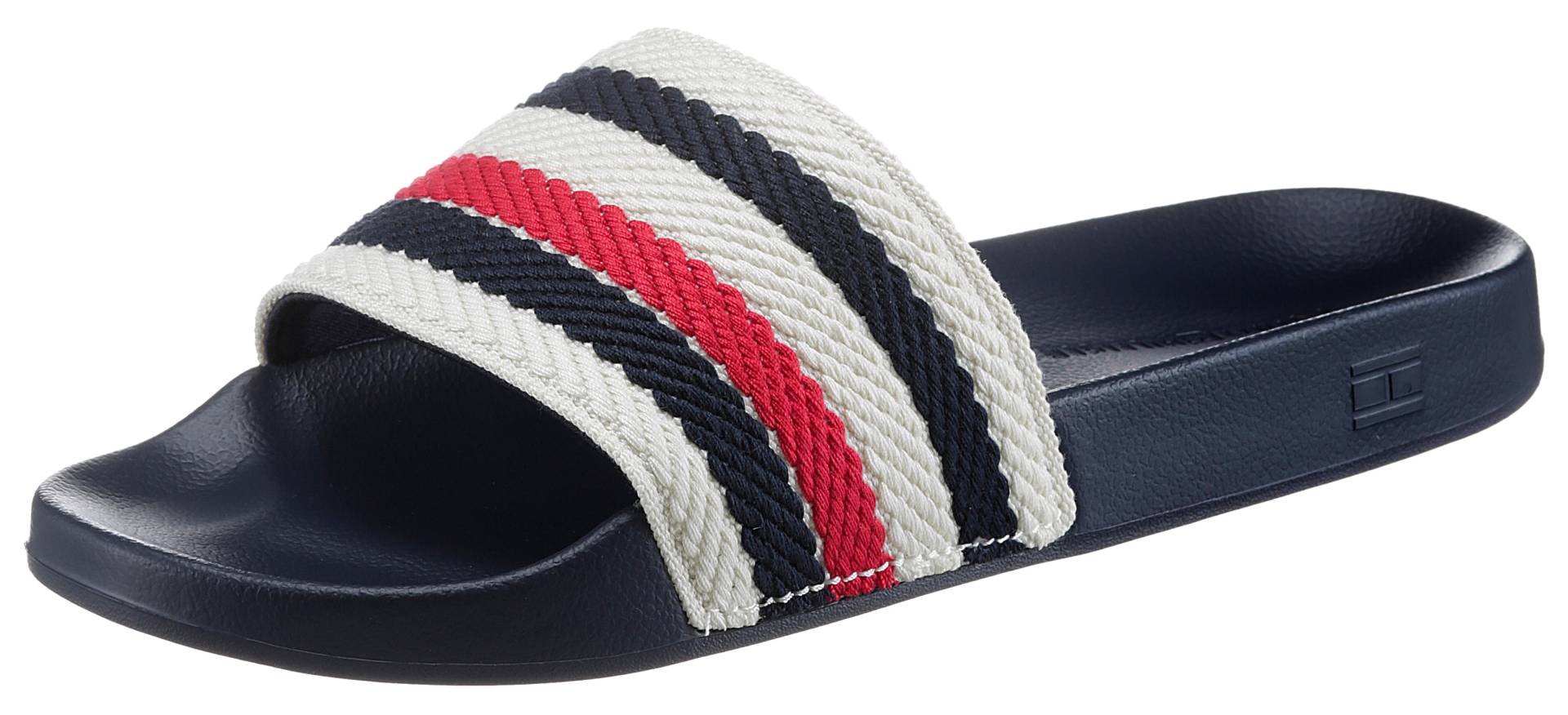 Tommy Hilfiger Badepantolette »TOMMY ESSENTIAL POOL SLIDE«, mit gestreifter Bandage von TOMMY HILFIGER