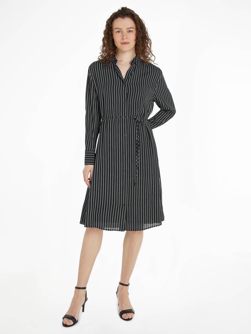 Tommy Hilfiger Blusenkleid »FLUID VISCOSE CREPE KNEE DRESS«, mit Logopatch von TOMMY HILFIGER