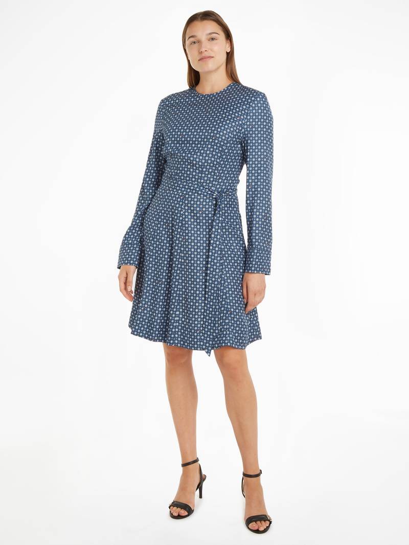 Tommy Hilfiger Blusenkleid »FOULARD FIT & FLARE KNEE DRESS«, mit Tommy Hilfiger Markenlabel von TOMMY HILFIGER