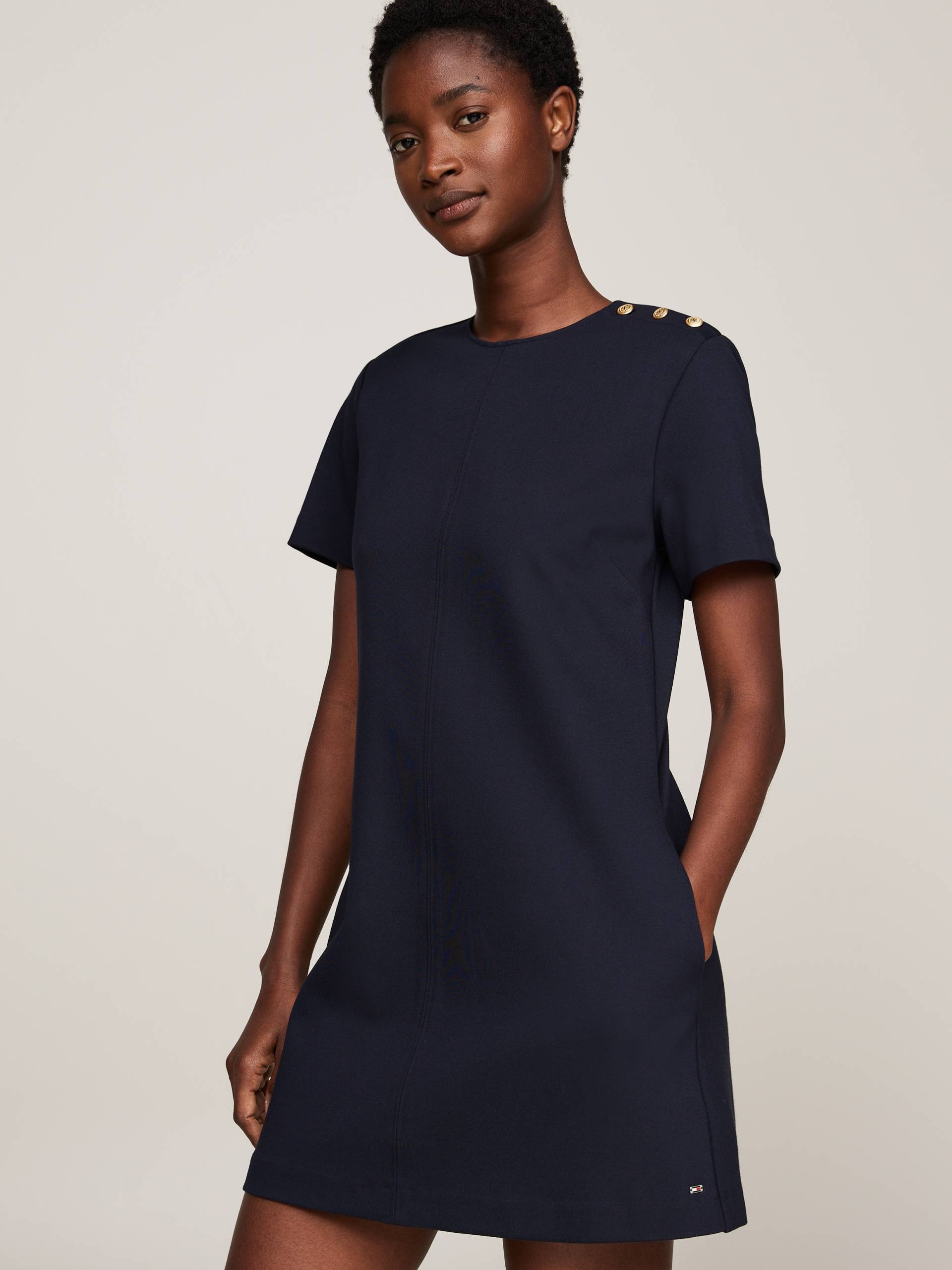 Tommy Hilfiger Blusenkleid »PUNTO S/S SHORT SHIFT DRESS«, mit Kurzarm von TOMMY HILFIGER