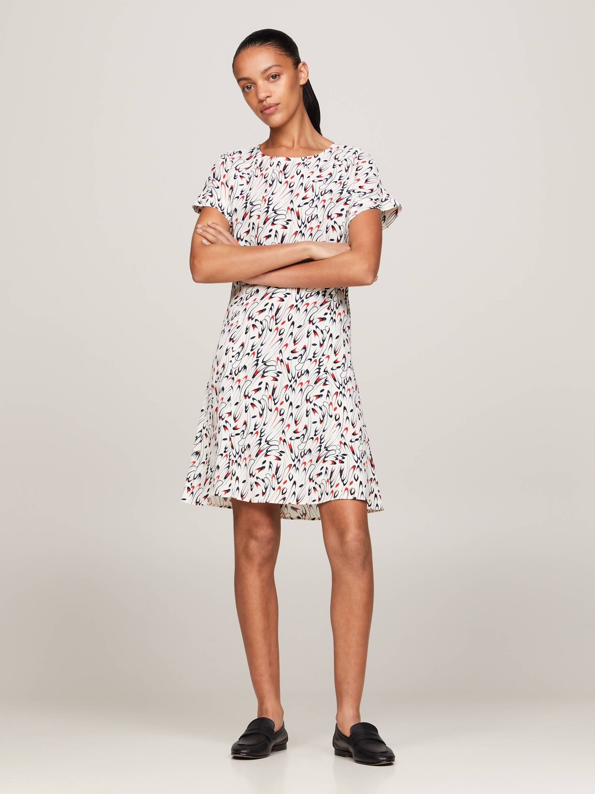 Tommy Hilfiger Blusenkleid »SMALL RIBBON F&F SS SHORT DRESS«, mit Allover-Muster von TOMMY HILFIGER