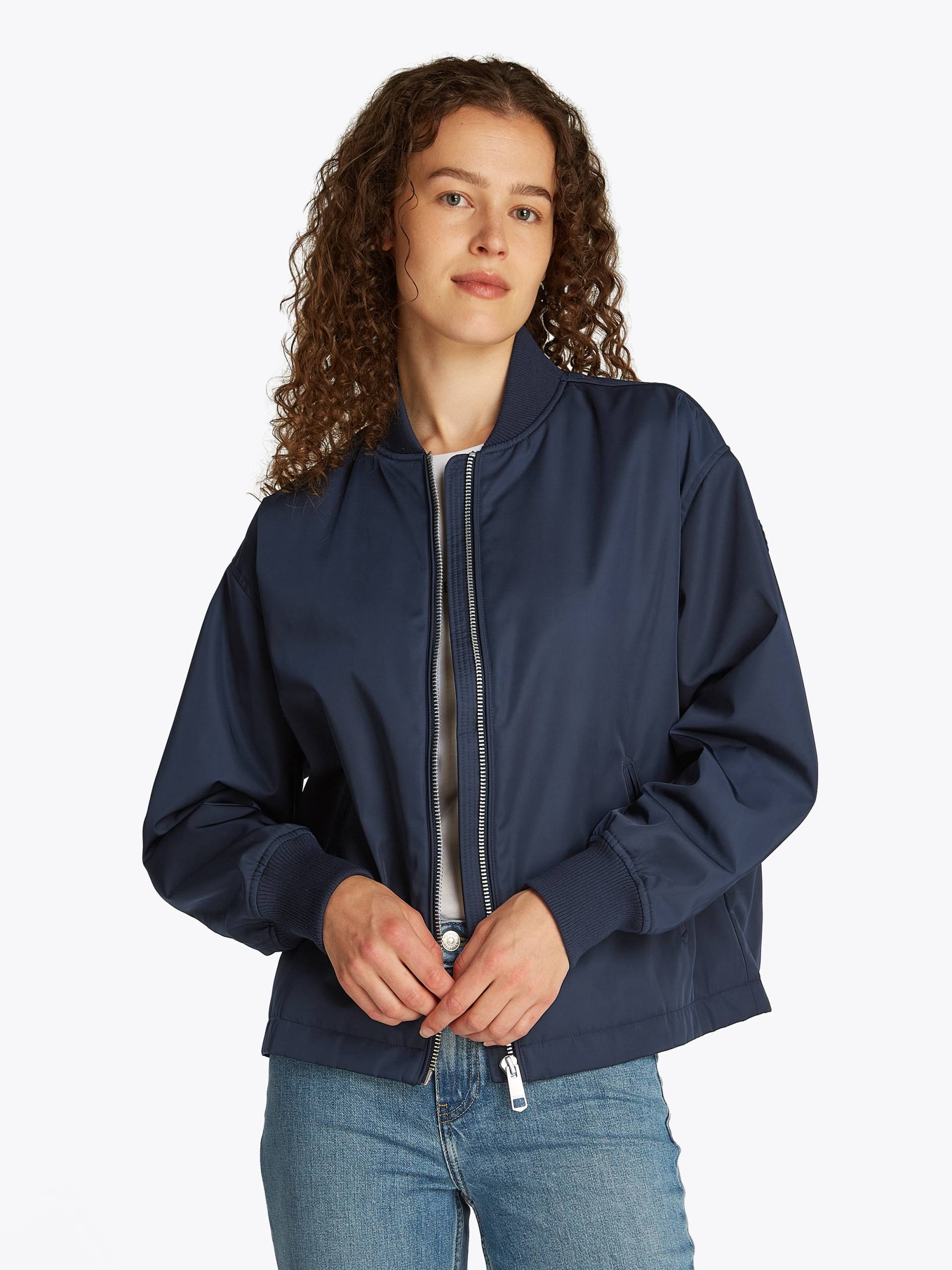 Tommy Hilfiger Bomberjacke »CASUAL NYLON BOMBER JACKET«, mit Markenlabel, in Unifarbe von TOMMY HILFIGER