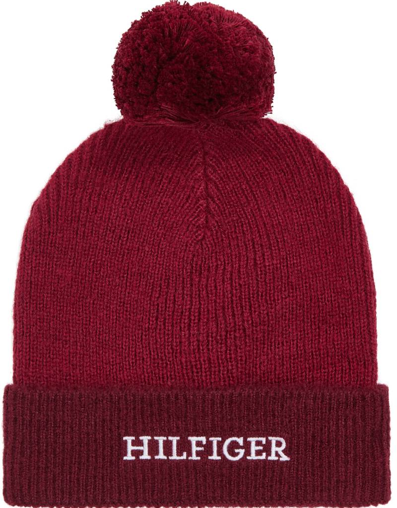 Tommy Hilfiger Bommelmütze »MONOTYPE POMPOM BEANIE«, mit gesticktem Logoschriftzug von TOMMY HILFIGER