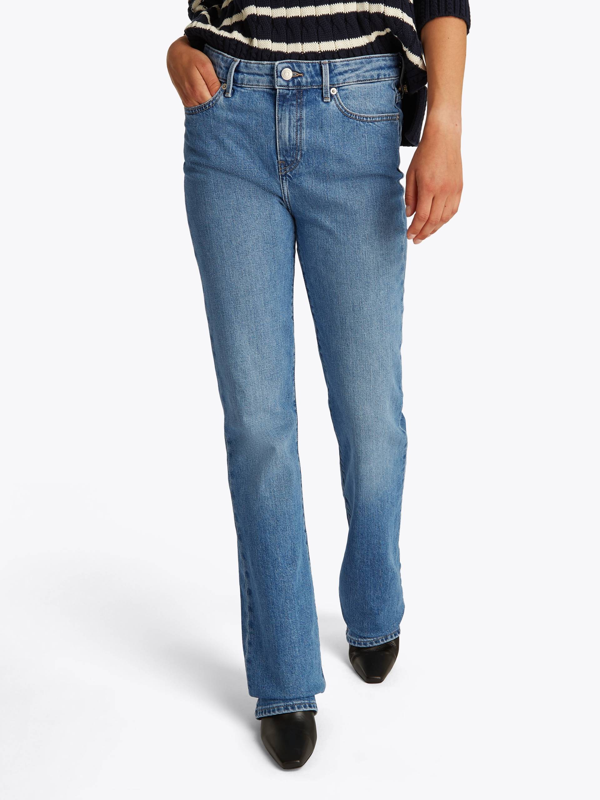 Tommy Hilfiger Bootcut-Jeans »Bootcut Regular Waist«, mittlere normale Leibhöhe, mit Bügelfalten, mit Nieten von TOMMY HILFIGER