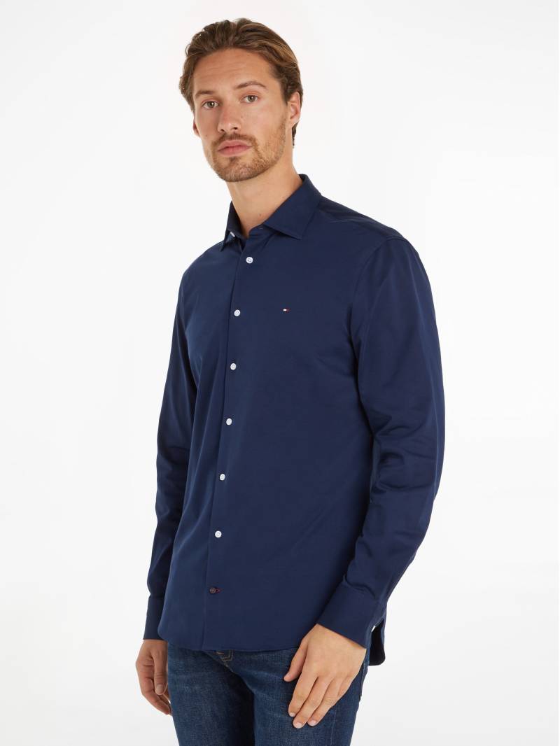 Tommy Hilfiger Businesshemd »CL KNITTED SOLID RF SHIRT«, mit Kentkragen von TOMMY HILFIGER