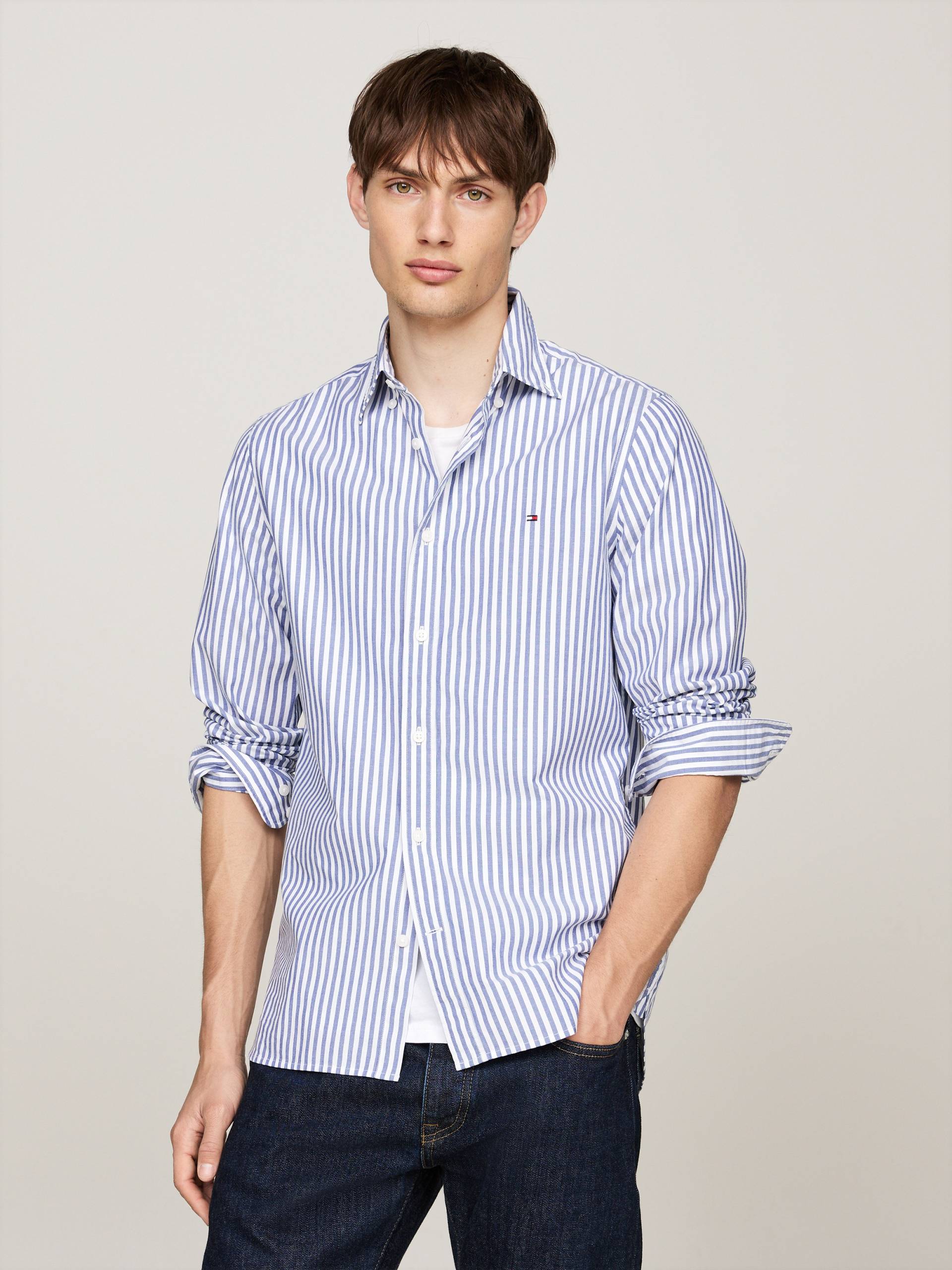 Tommy Hilfiger Businesshemd »CLASSIC POPLIN STRIPE SF SHIRT« von TOMMY HILFIGER