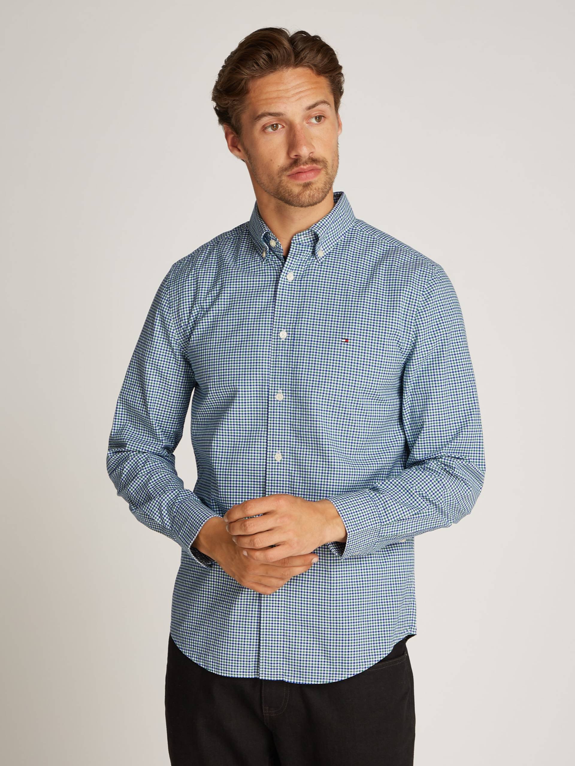 Tommy Hilfiger Businesshemd »FLEX POPLIN GINGHAM RF SHIRT«, mit Karomuster von TOMMY HILFIGER