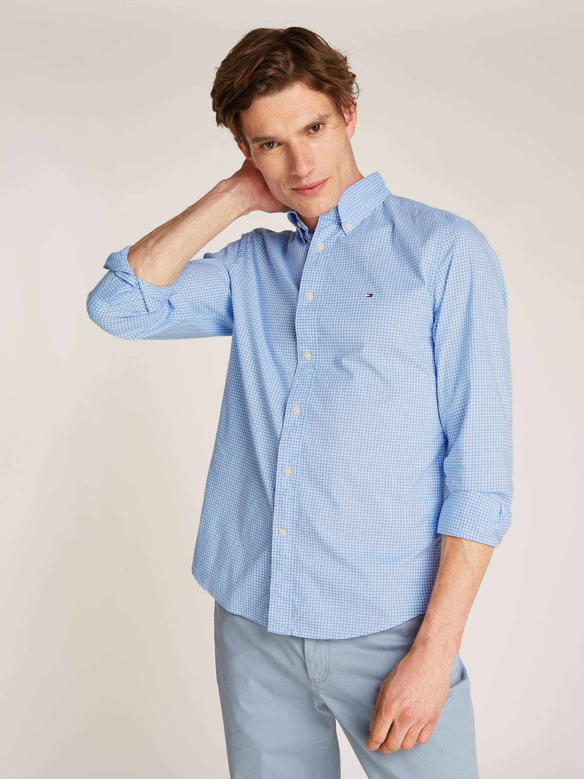 Tommy Hilfiger Businesshemd »FLEX POPLIN GINGHAM RF SHIRT«, mit Karomuster von TOMMY HILFIGER