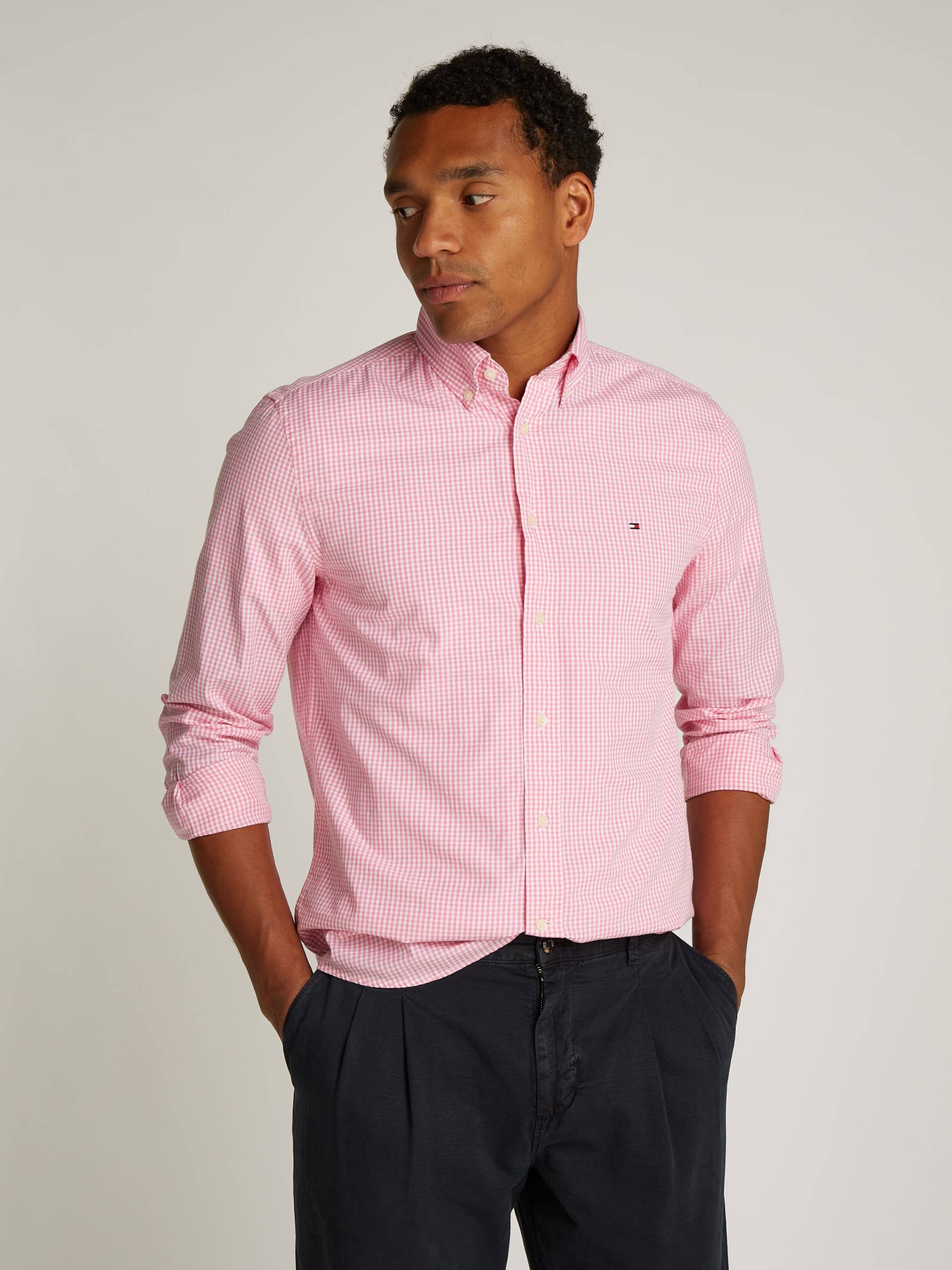 Tommy Hilfiger Businesshemd »FLEX POPLIN GINGHAM RF SHIRT«, mit Karomuster von TOMMY HILFIGER