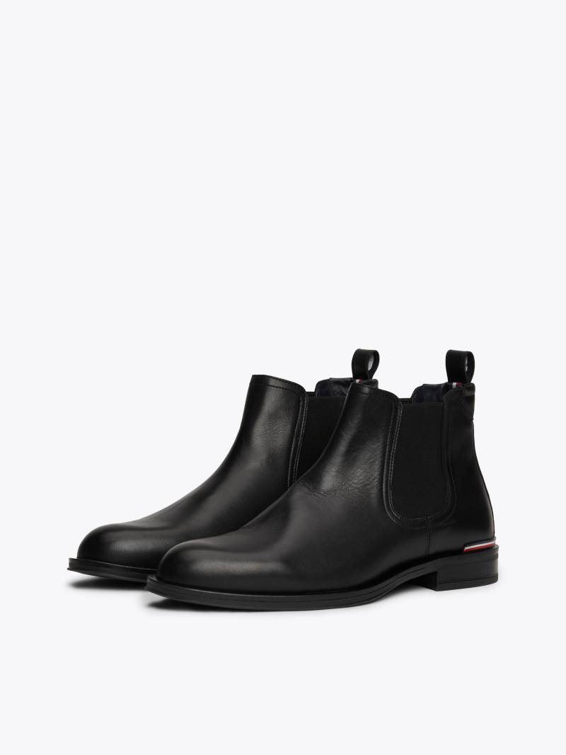 Tommy Hilfiger Chelseaboots »CORE RWB HILFIGER LTH CHELSEA«, Blockabsatz, Stiefelette, Businessschuh mit Streifen an der Ferse von TOMMY HILFIGER