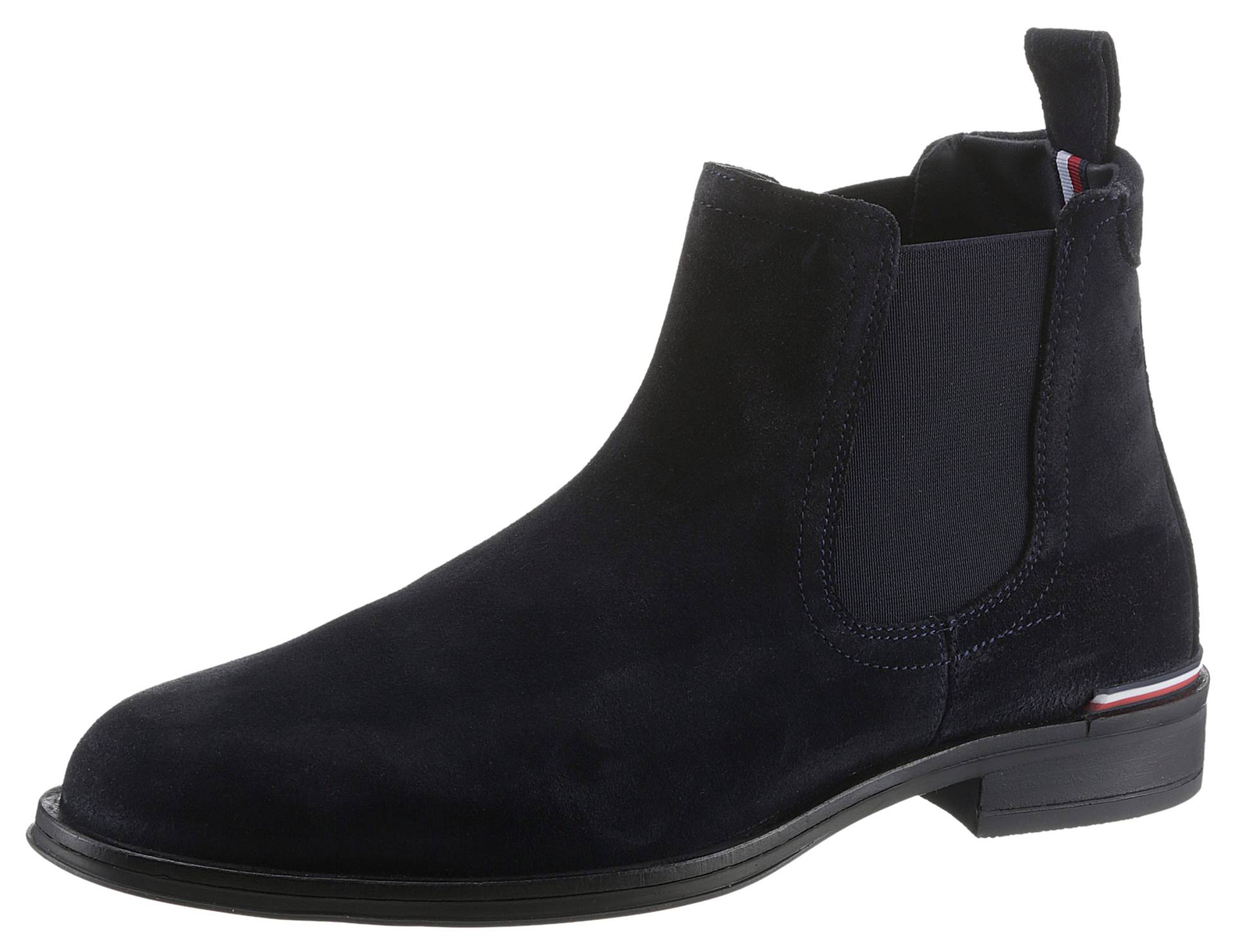 Tommy Hilfiger Chelseaboots »CORE RWB HILFIGER SUEDE CHELSEA«, mit Streifen in der Ferse von TOMMY HILFIGER