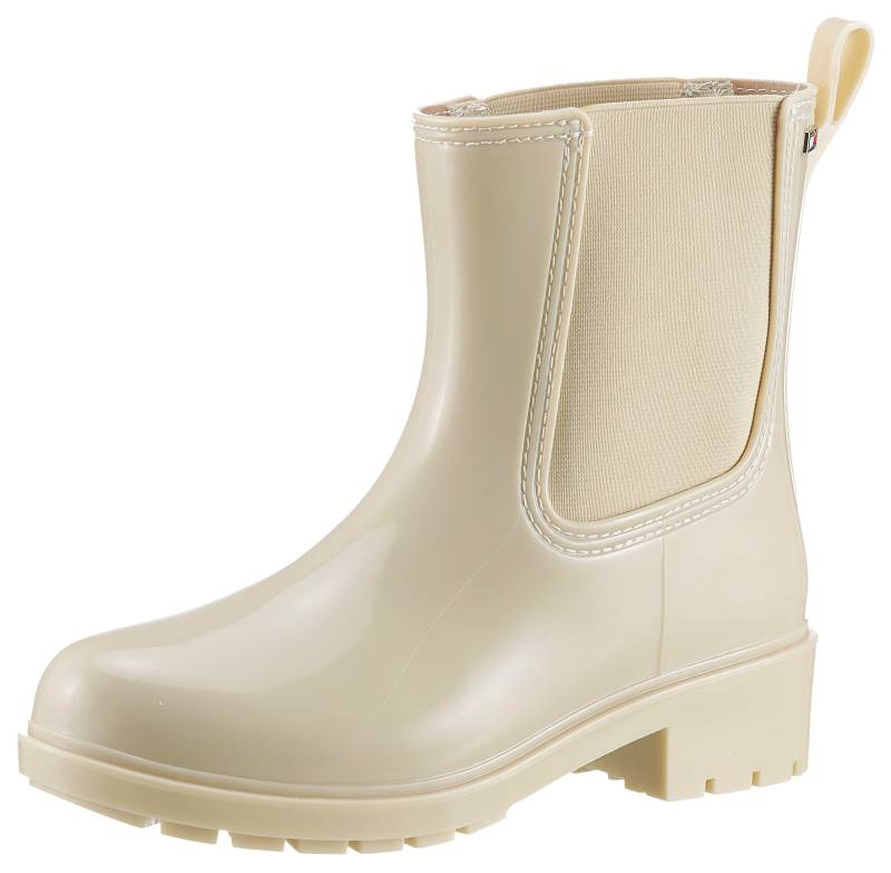 Tommy Hilfiger Chelseaboots »FLAG RAINBOOT«, Gummistiefel, Blockabsatz, Schlupfschuh mit Anziehlasche von TOMMY HILFIGER