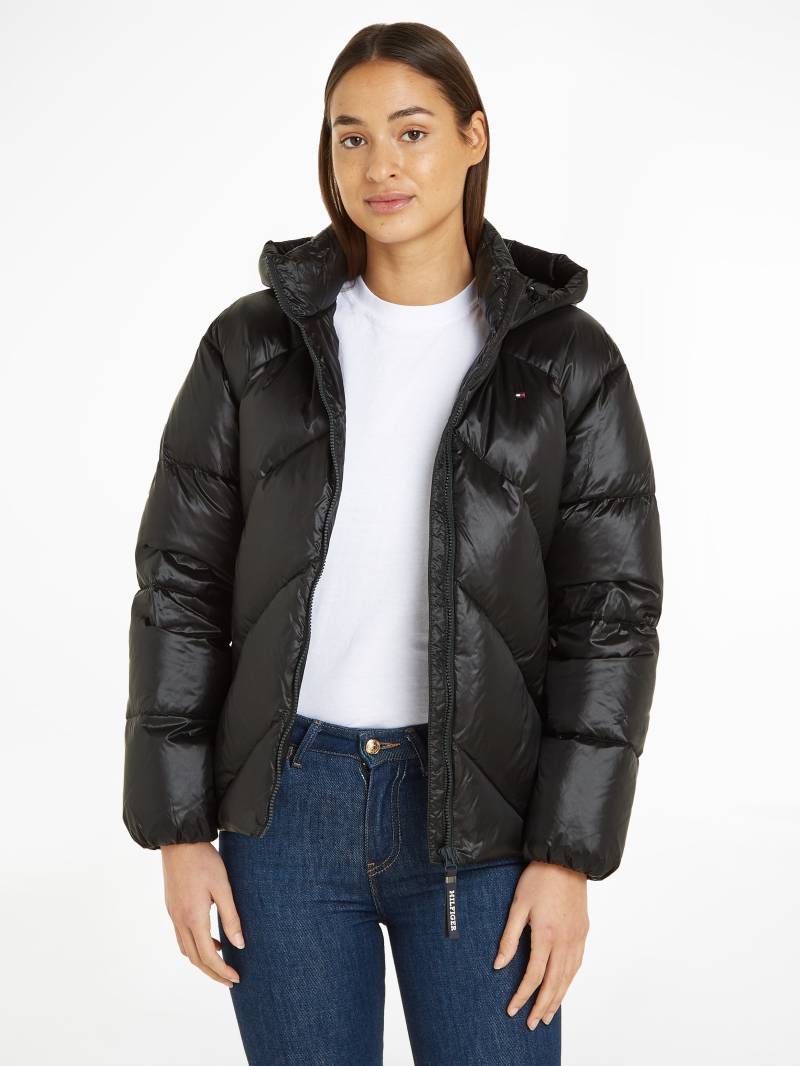 Tommy Hilfiger Daunenjacke »CHEVRON LW DOWN JACKET«, mit Kapuze, mit Logostickerei von TOMMY HILFIGER