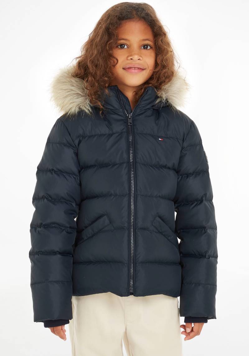 Tommy Hilfiger Steppjacke »ESSENTIAL FUR HOOD JACKET«, mit Kapuze, mit Fellimitat an der Kapuze von TOMMY HILFIGER