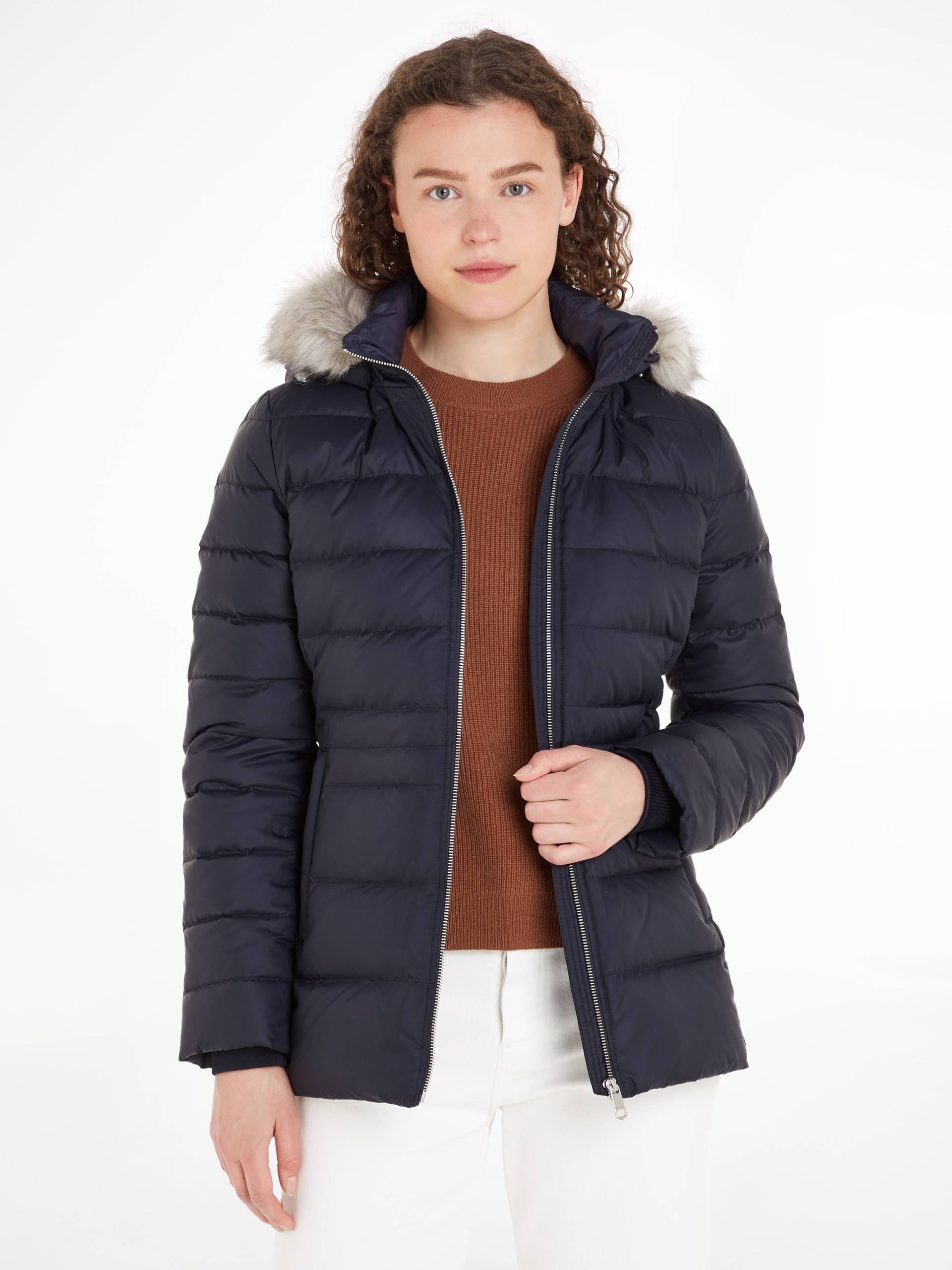 Tommy Hilfiger Daunenjacke »TYRA DOWN JACKET WITH FUR«, mit Kapuze, mit Kunstpelz-Besatz an Kapuze von TOMMY HILFIGER