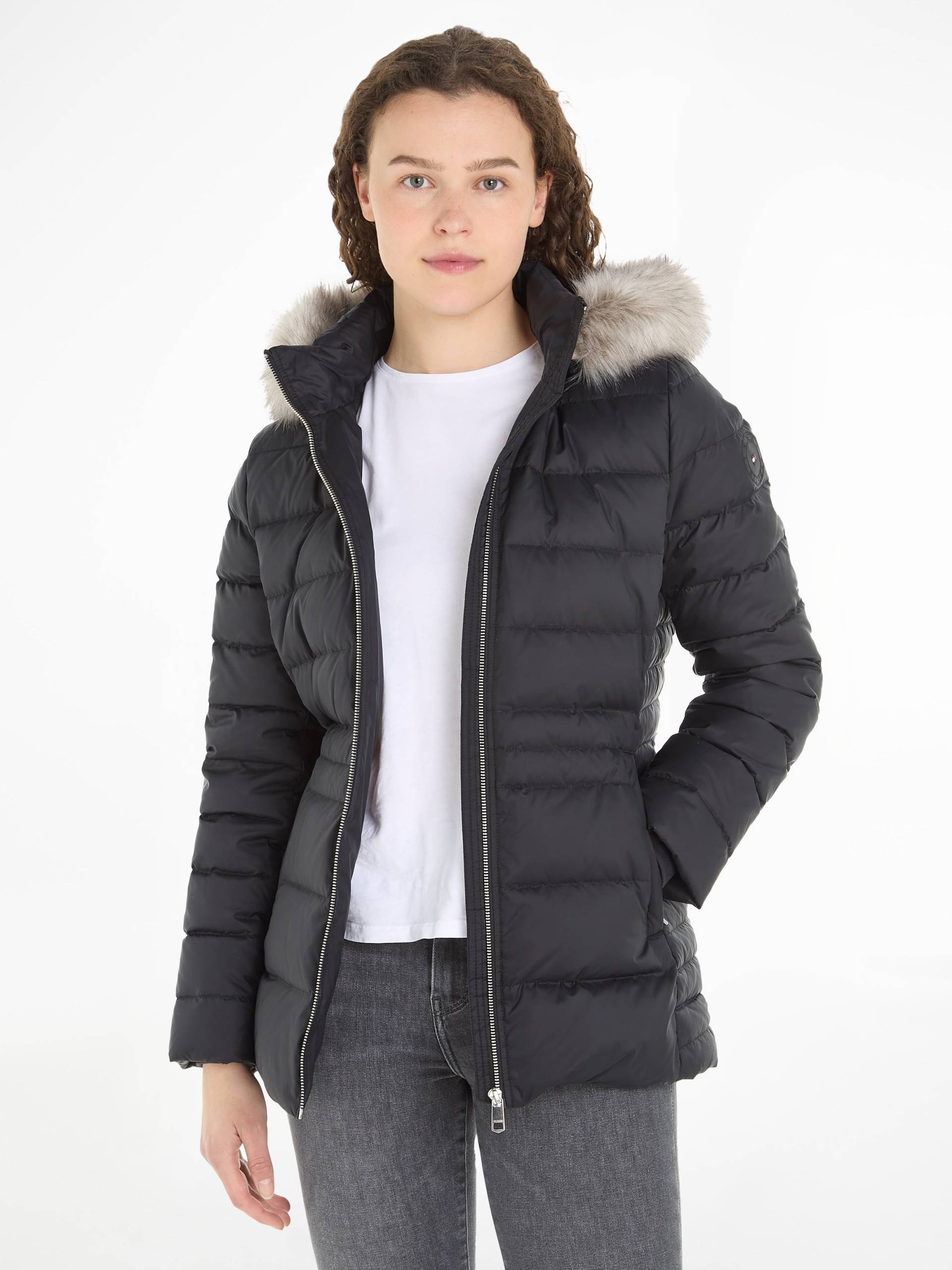 Tommy Hilfiger Daunenjacke »TYRA DOWN JACKET WITH FUR«, mit Kapuze, mit Kunstpelz-Besatz an Kapuze von TOMMY HILFIGER