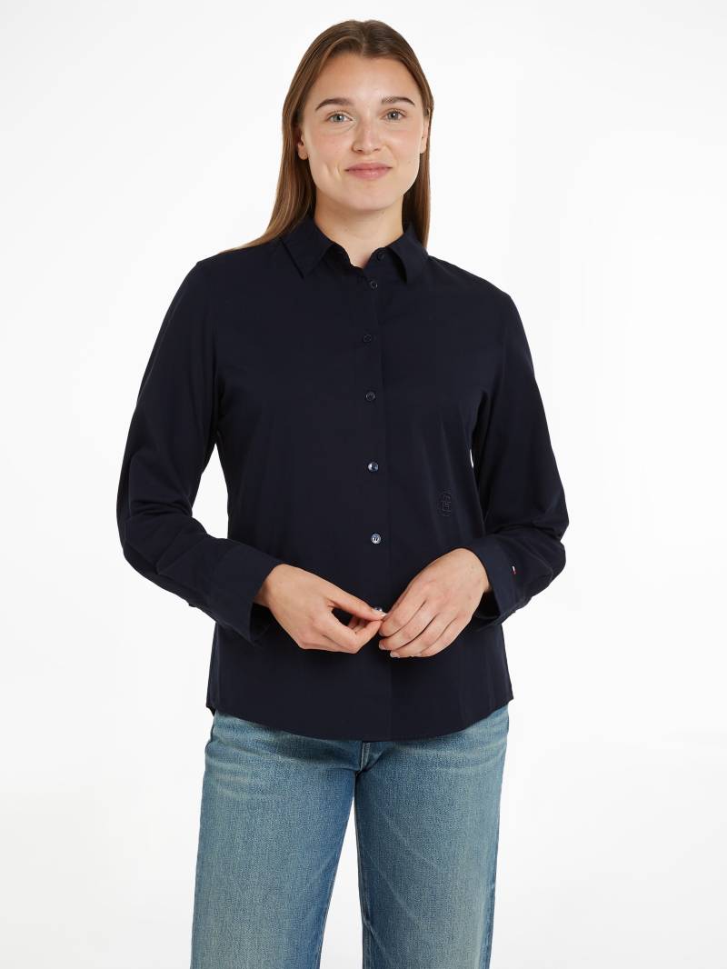 Tommy Hilfiger Hemdbluse »ESS POPLIN REGULAR SHIRT«, mit Popeline, gesticktem Tommy Hilfiger Logo von TOMMY HILFIGER