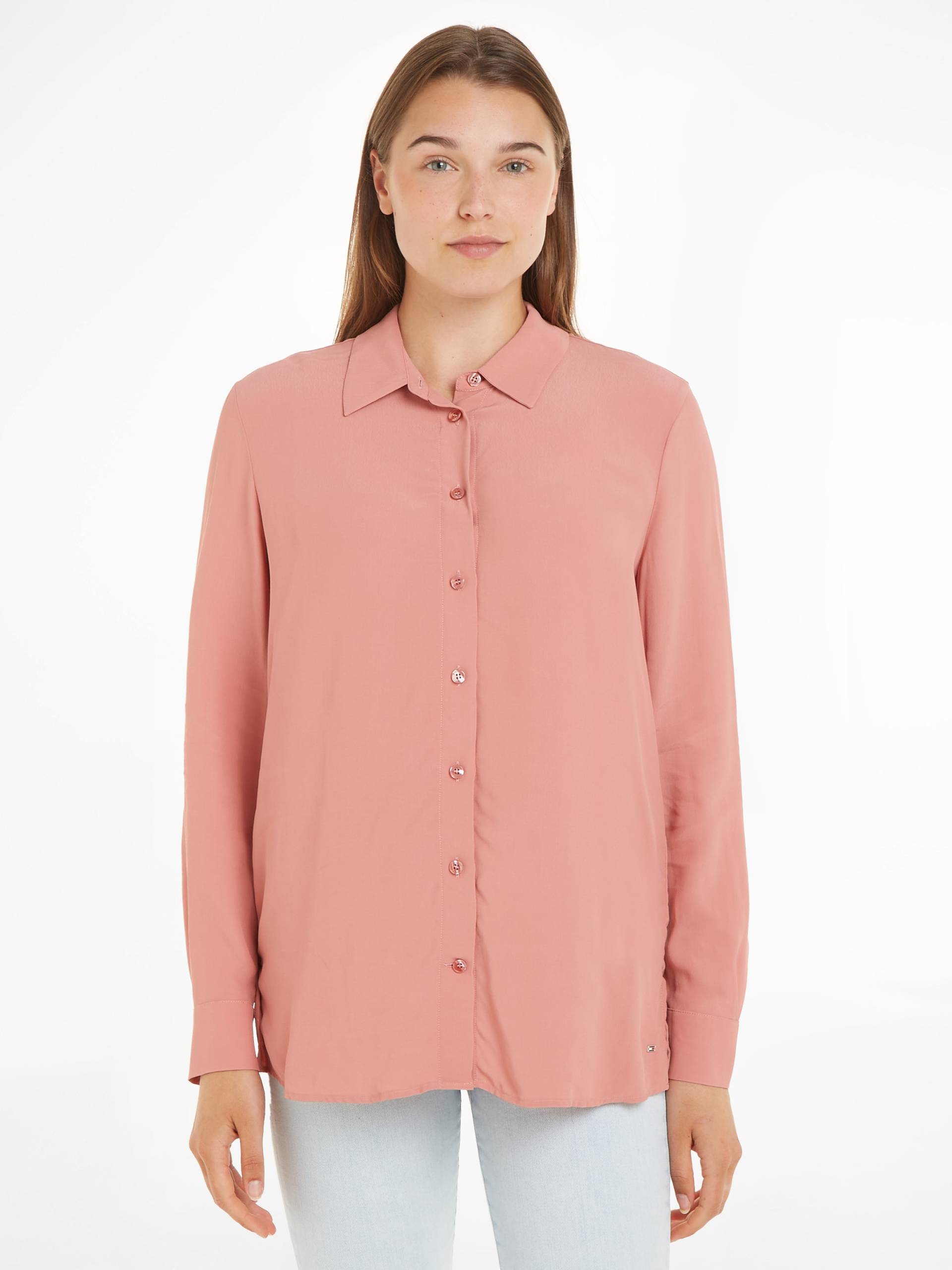 Tommy Hilfiger Hemdbluse »FLUID VIS CREPE REGULAR SHIRT LS«, mit Seitenschlitzen von TOMMY HILFIGER