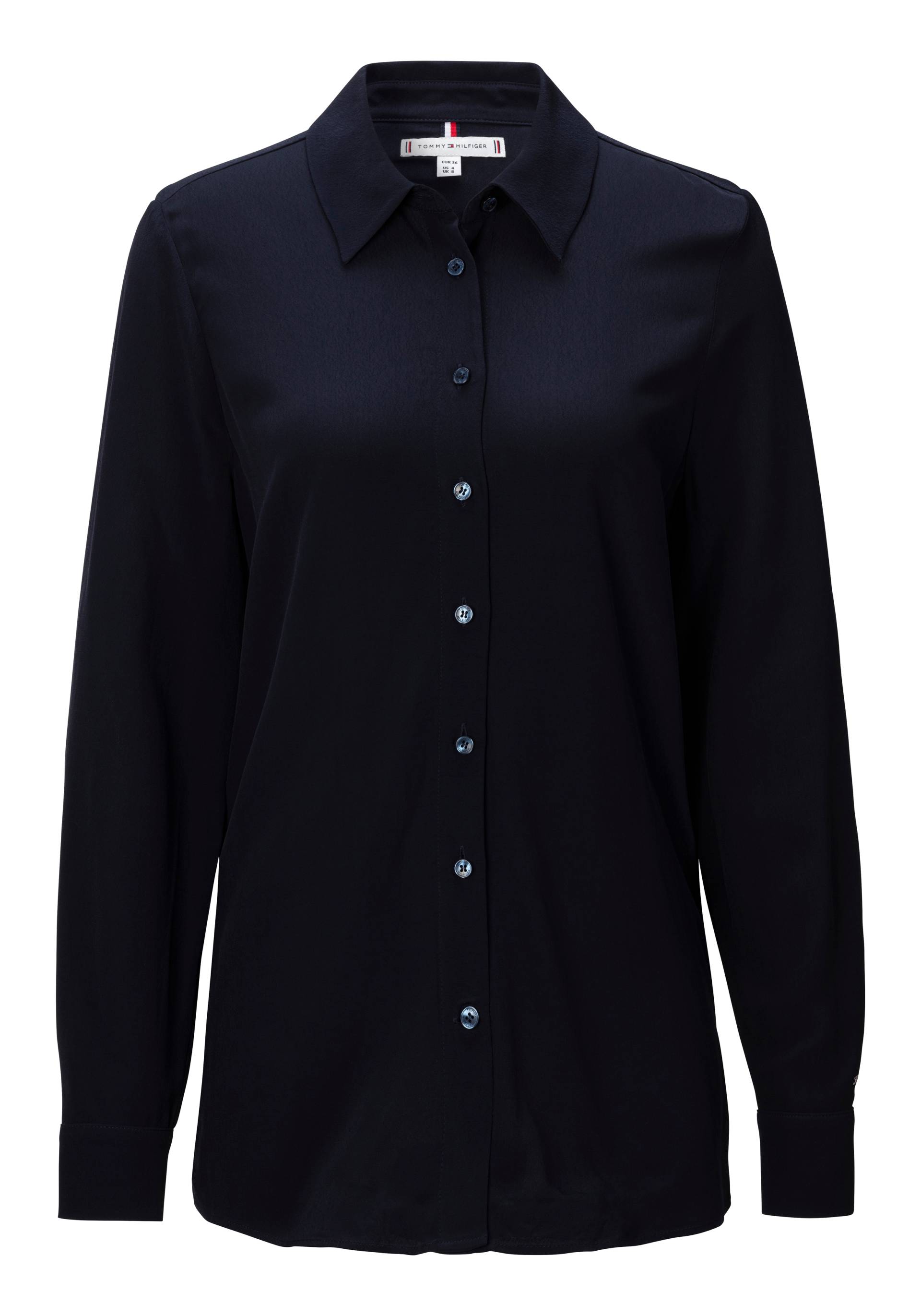 Tommy Hilfiger Hemdbluse »FLUID VIS CREPE REGULAR SHIRT LS«, mit Seitenschlitzen von TOMMY HILFIGER