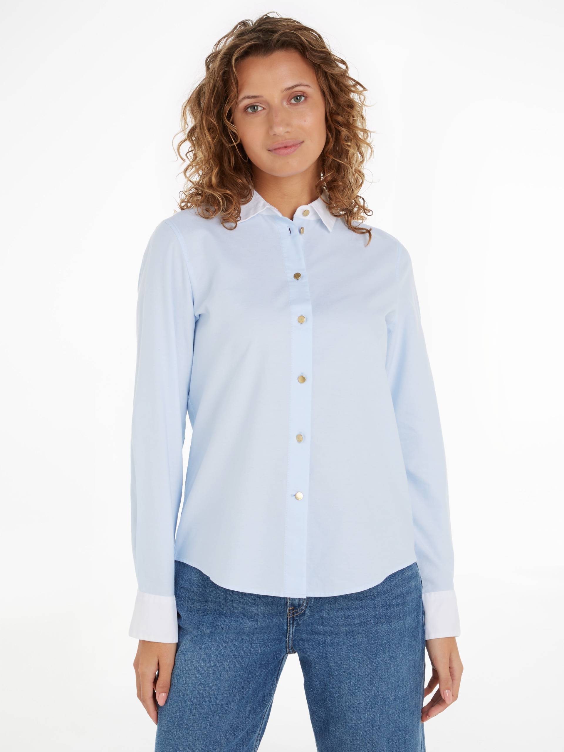 Tommy Hilfiger Hemdbluse »GOLD BUTTON REGULAR LS SHIRT«, mit goldfarbenen Knopf von TOMMY HILFIGER