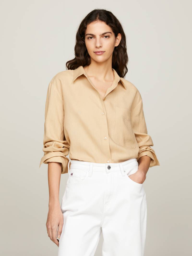 Tommy Hilfiger Hemdbluse »LINEN EASY FIT LS SHIRT«, mit Brusttasche von TOMMY HILFIGER