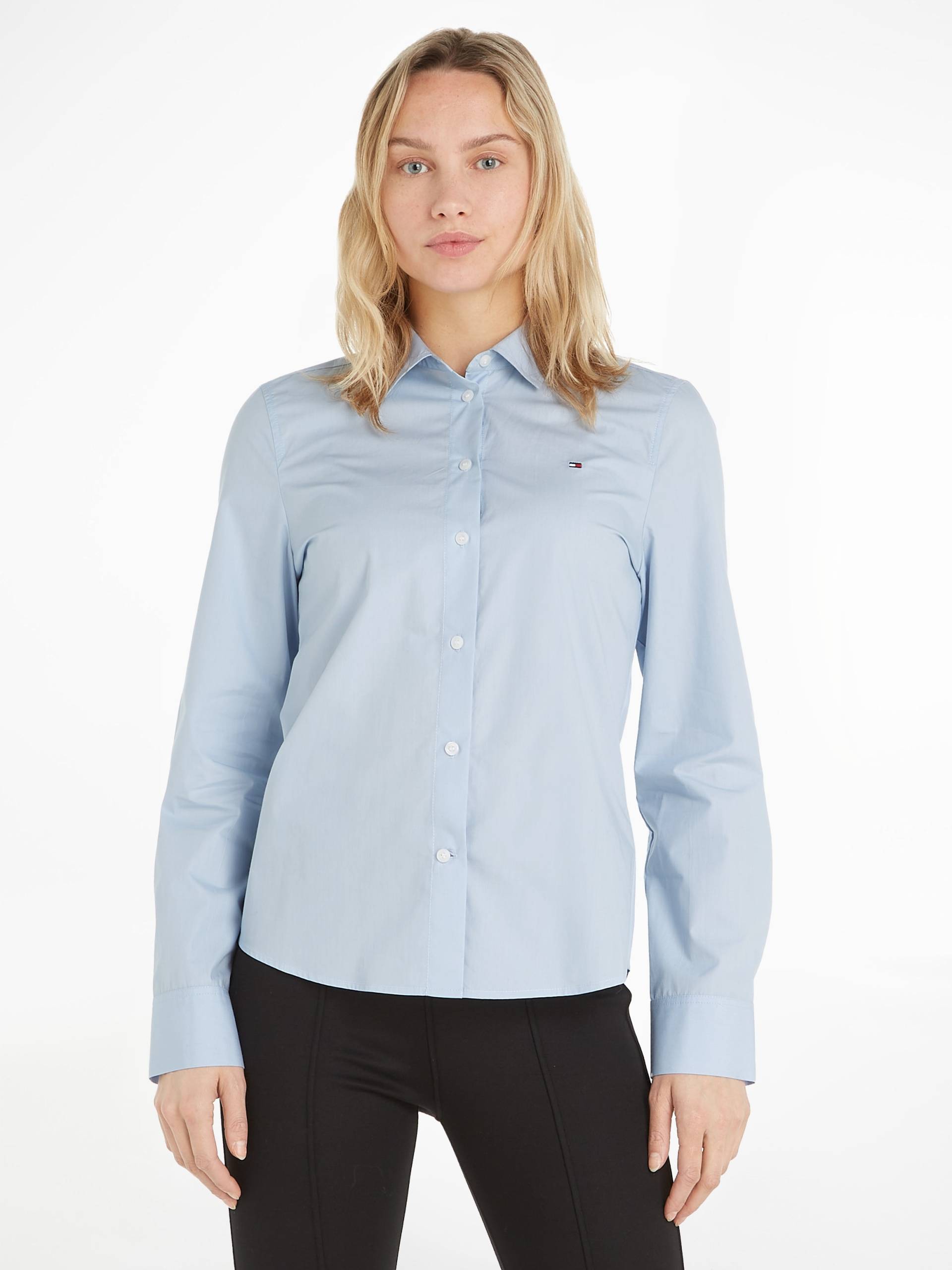 Tommy Hilfiger Hemdbluse »ORGANIC CO REGULAR SHIRT LS«, mit kleiner Logo-Stickerei auf der Brust von TOMMY HILFIGER