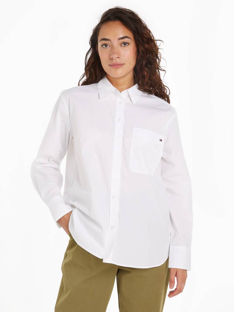 Tommy Hilfiger Hemdbluse »SOLID COTTON EASY FIT SHIRT«, mit Brusttasche von TOMMY HILFIGER