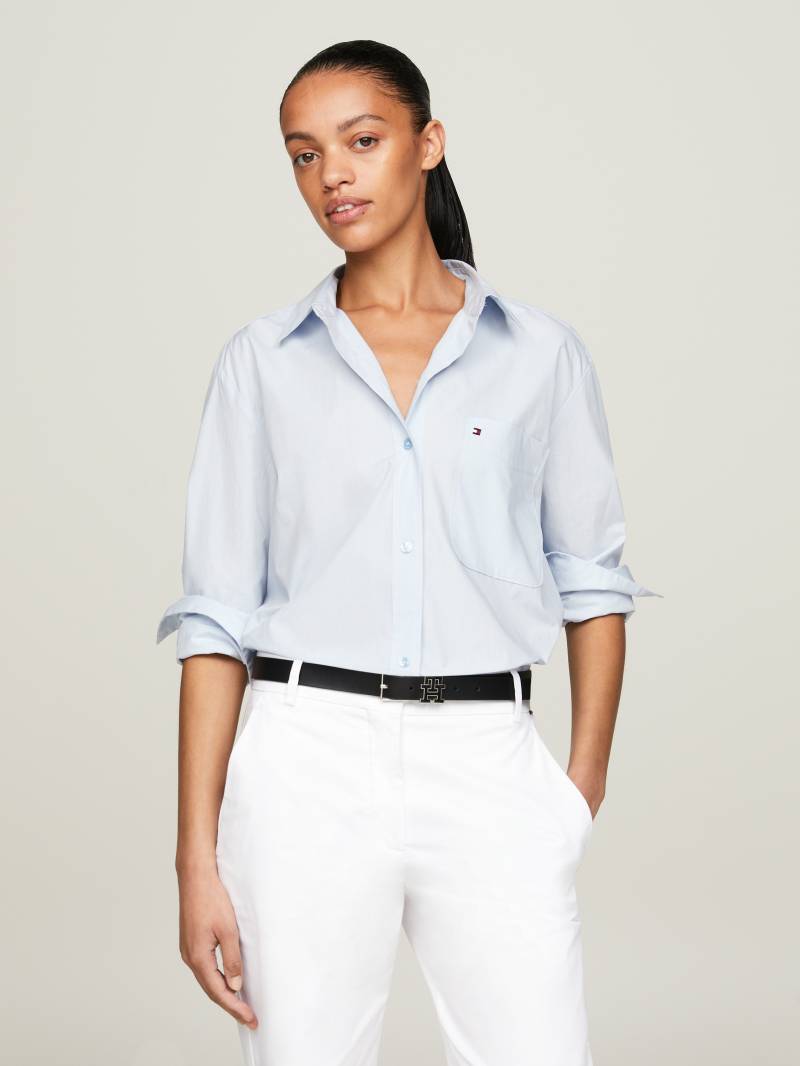 Tommy Hilfiger Hemdbluse »SOLID COTTON EASY FIT SHIRT«, mit Brusttasche von TOMMY HILFIGER