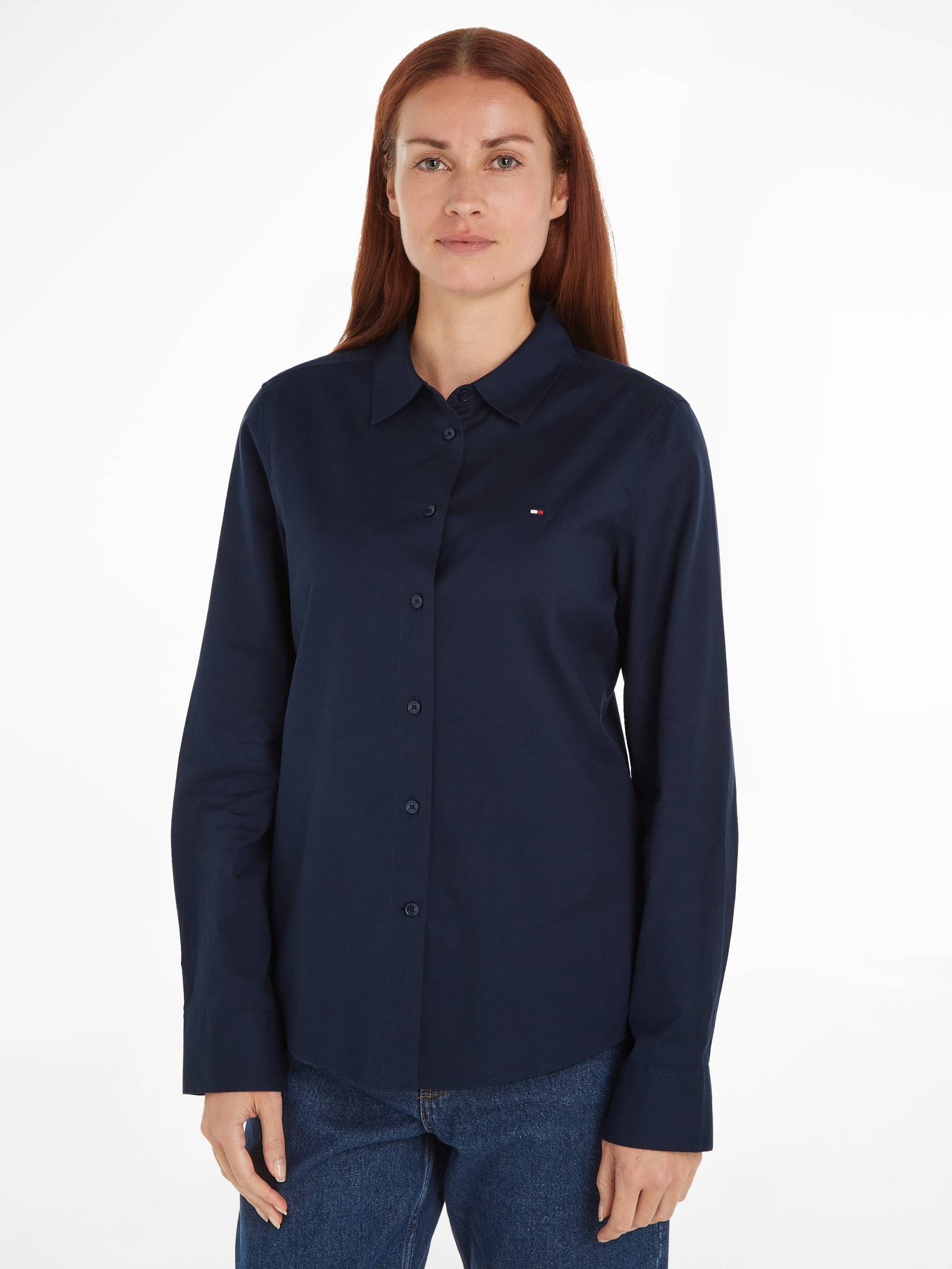 Tommy Hilfiger Hemdbluse »STRETCH OXFORD REGULAR SHIRT«, mit Logostickerei von TOMMY HILFIGER