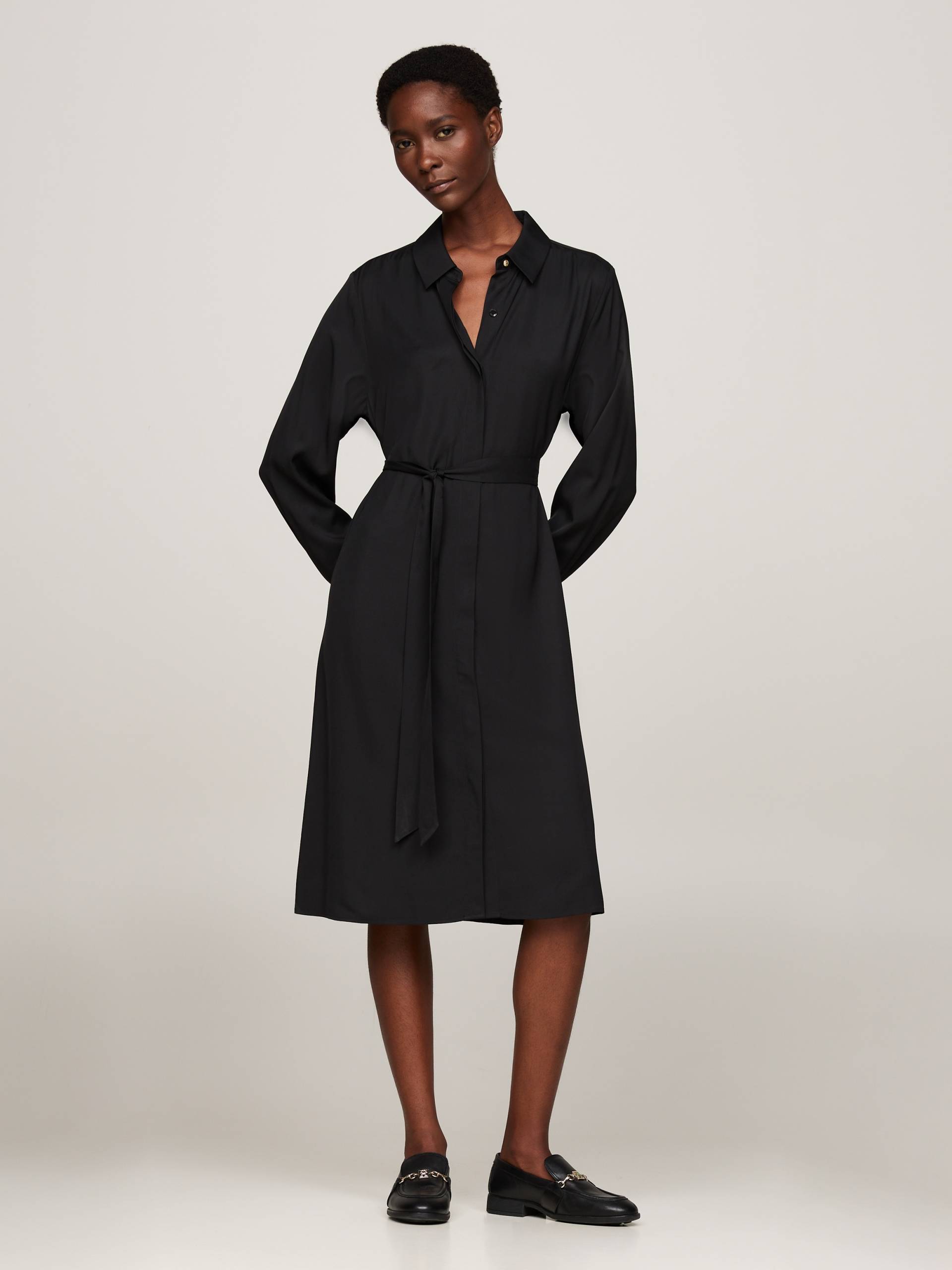 Tommy Hilfiger Hemdblusenkleid »FLUID VISCOSE SHIRT DRESS«, fliessende Viskose Qualität von TOMMY HILFIGER